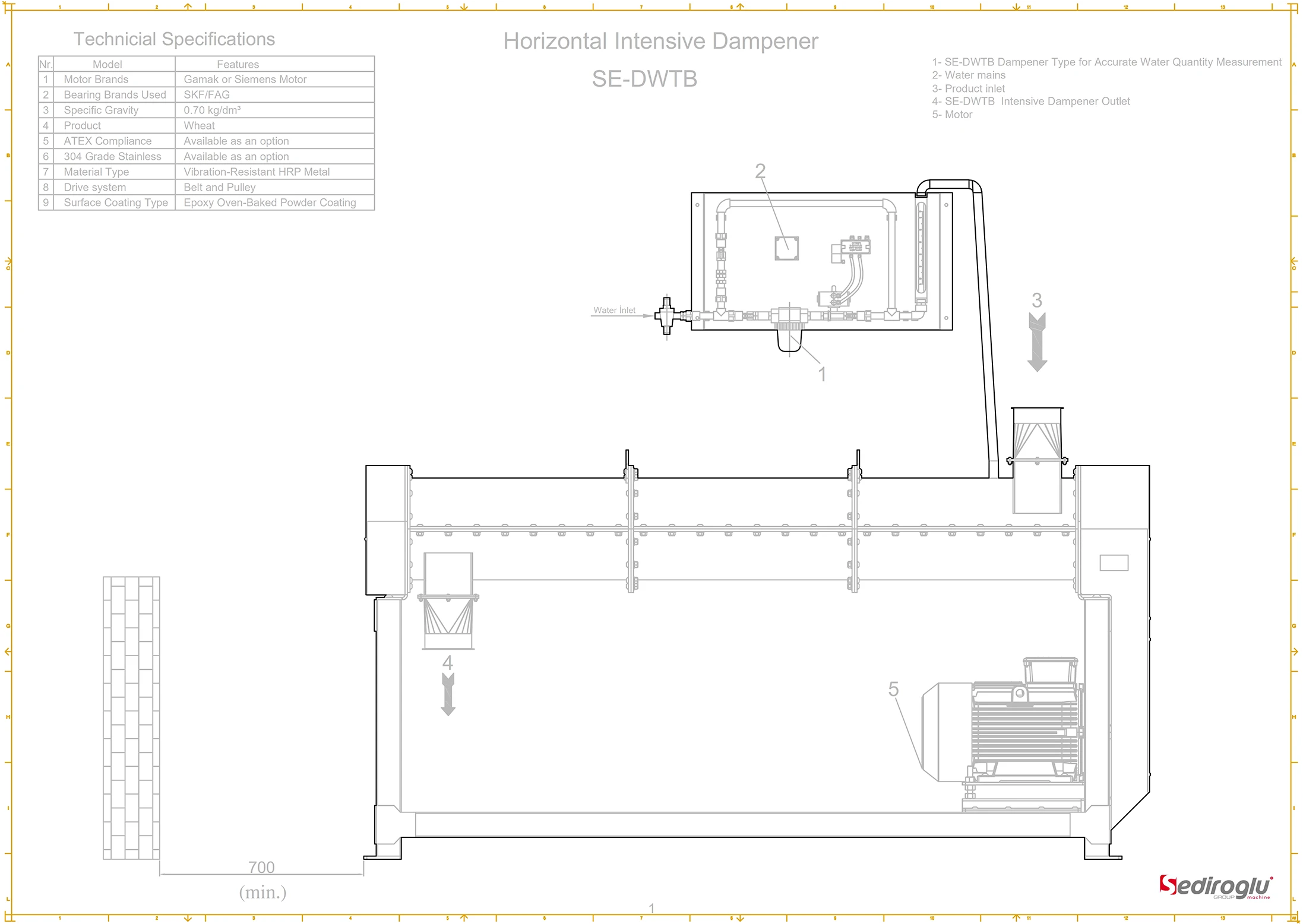 Horizontal Intensive Dampener – Capacity 20 Tons