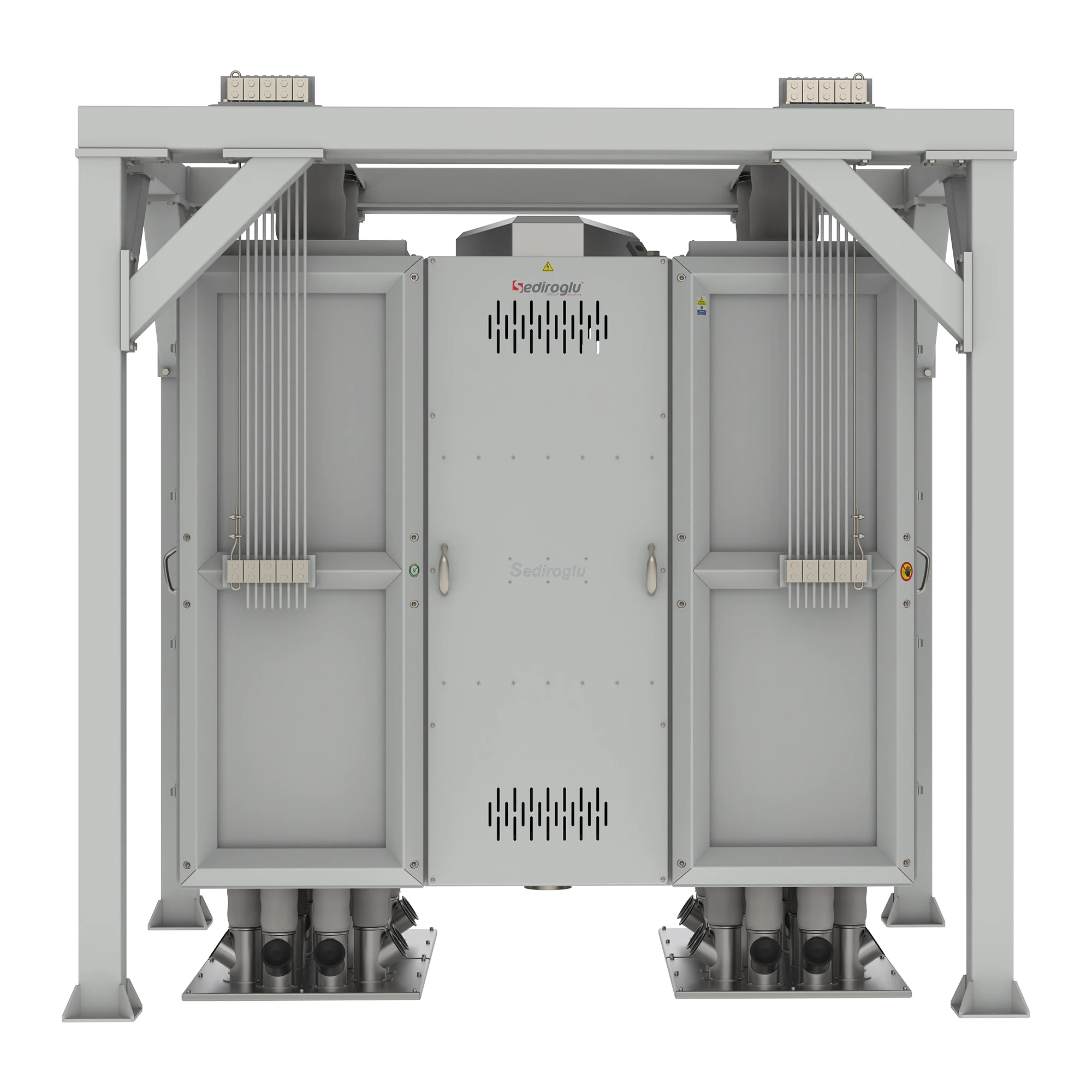Installed SE-QP 4x30 G Plansifter operating in a modern flour milling facility. Demonstrates real production environment integration and industrial-scale sifting efficiency.