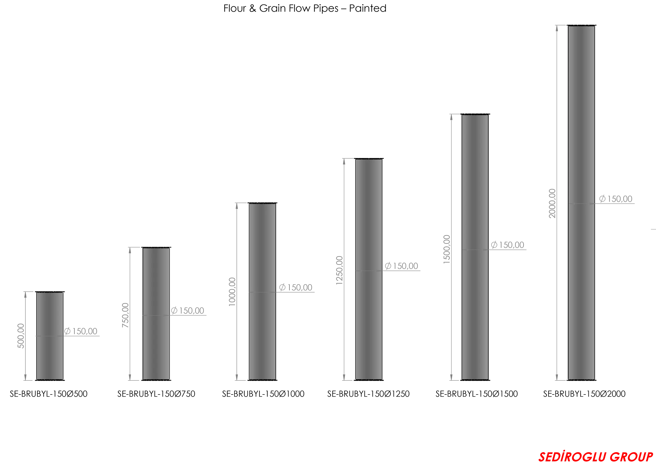 Flow Pipes 150Ø71250 Series