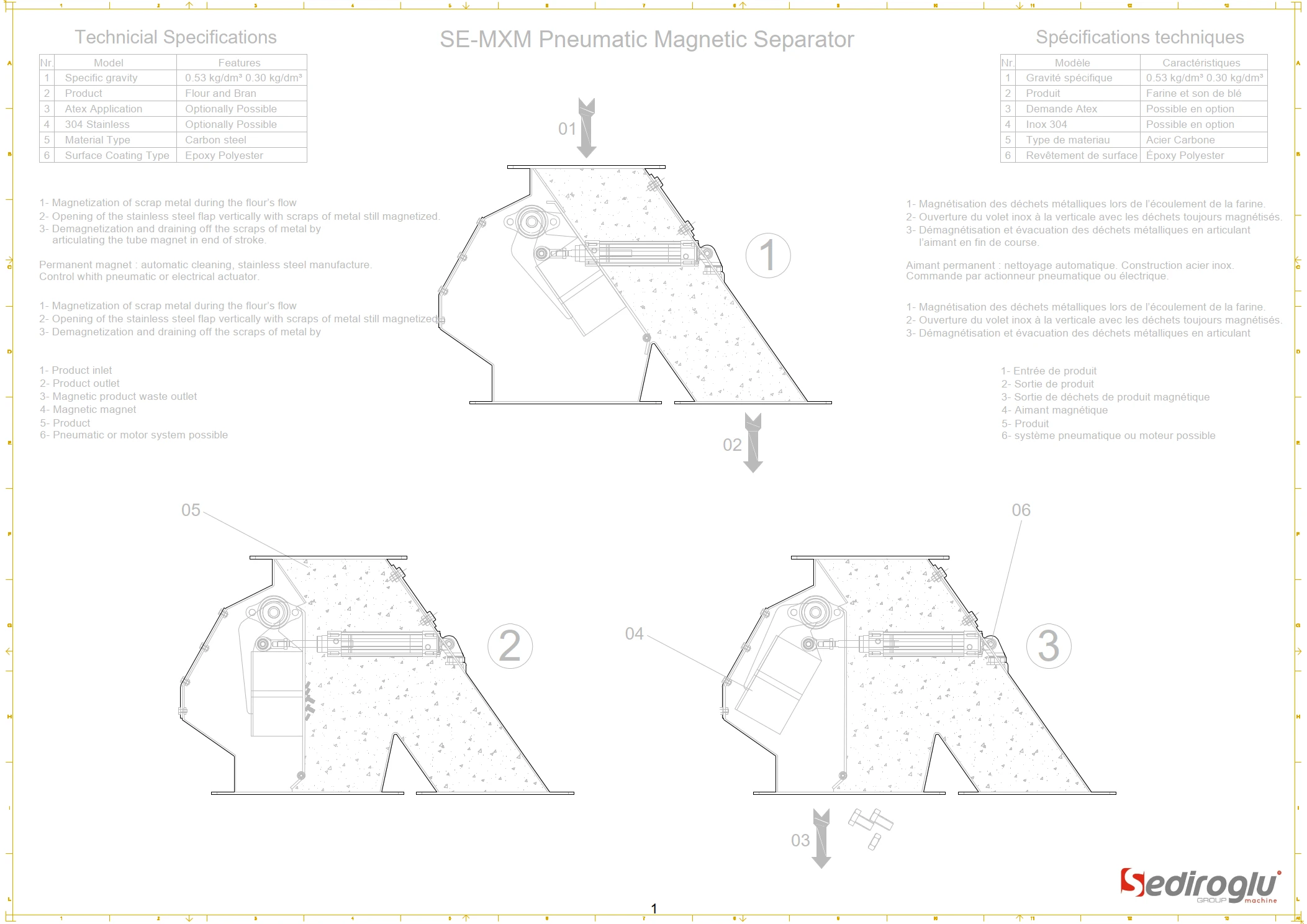 Magnetic Separator – 200 Ton Technical Specifications Table