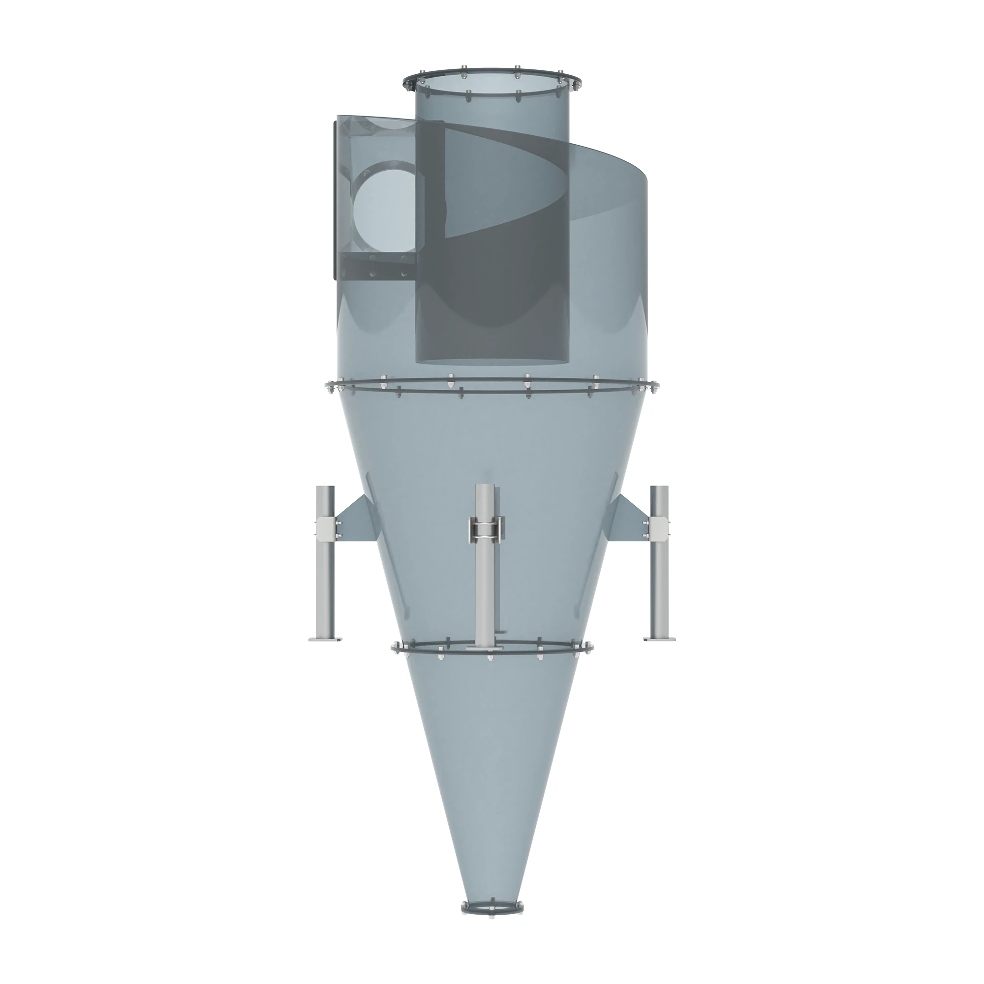 Supports feed production plants by separating coarse dust before filtration stages.