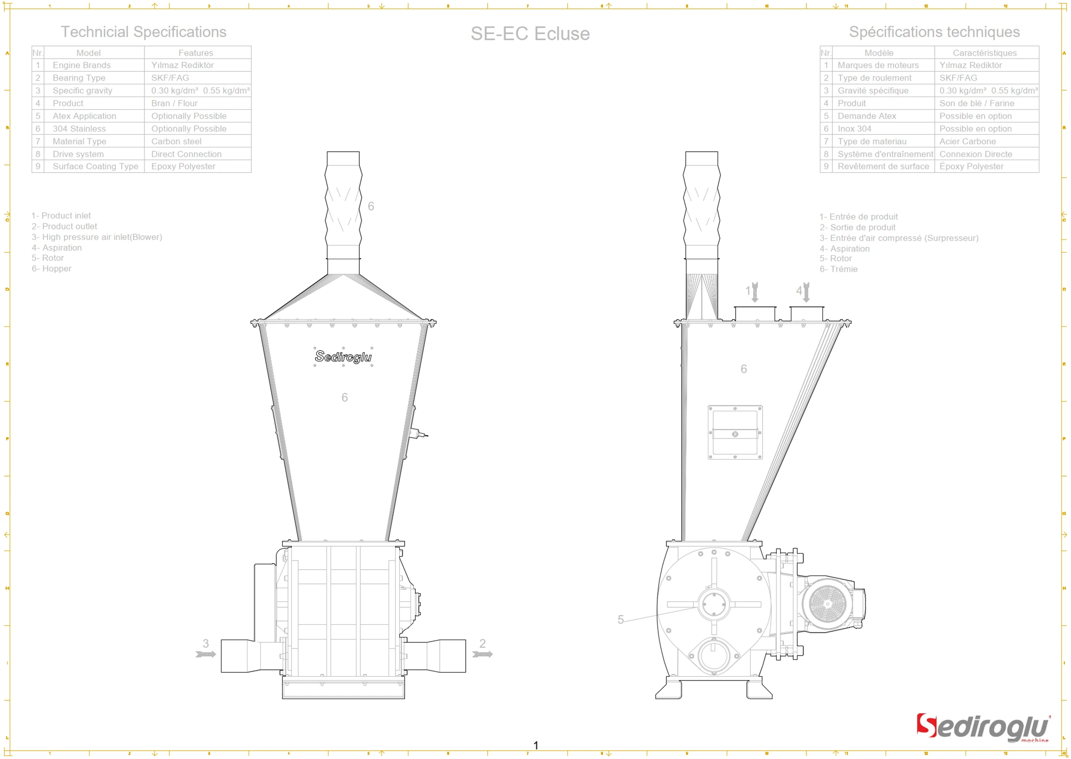 Ecluse ø45-45 Technical Drawing