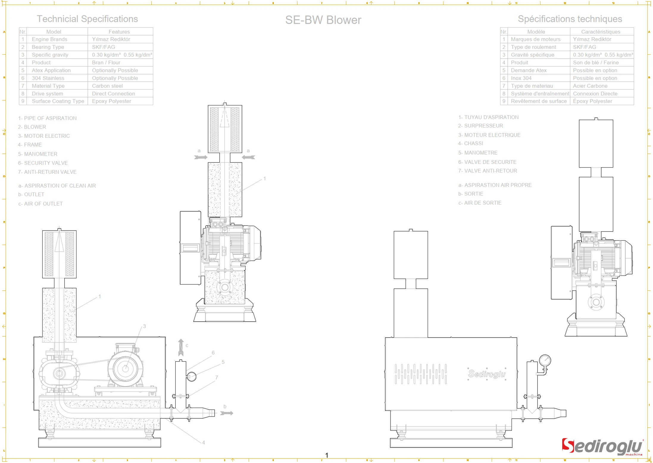 Blower 60 Technical Drawing Front View