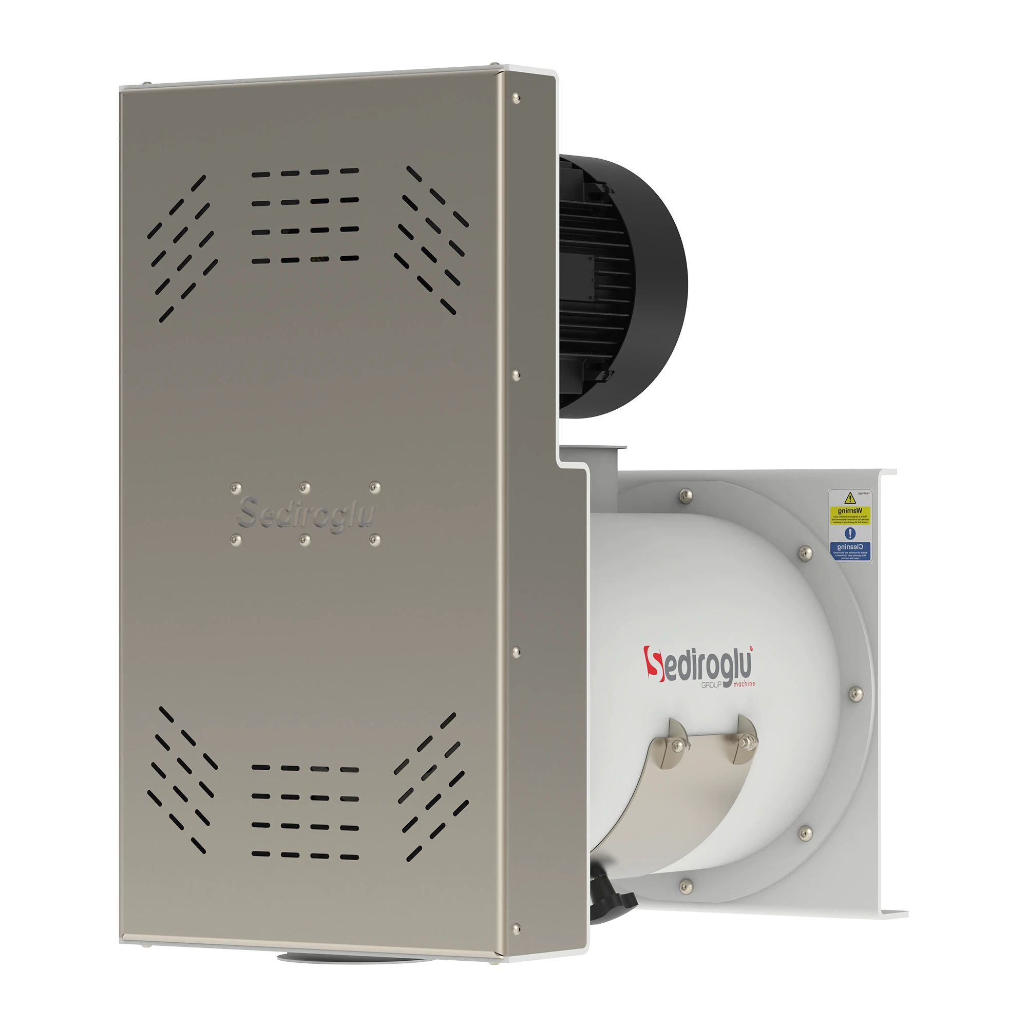 Ceiling-suspended installation of Drum Detacher F 25-40 for flour mill machinery, ideal for space-saving plant layouts and flexible configurations.