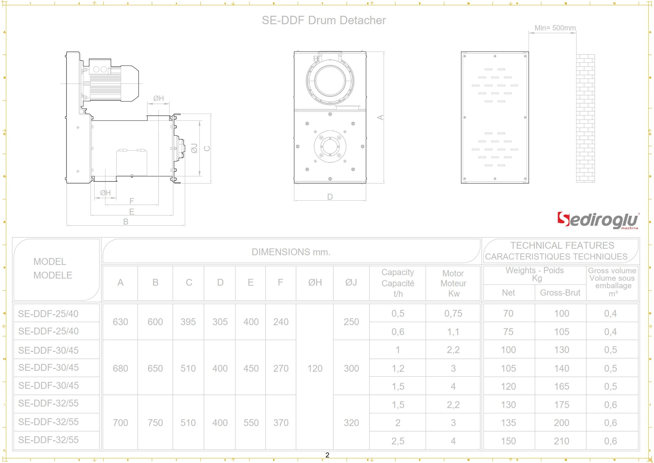SEDİROGLU-Drum-Detacher-F-30-45-Assembly-Diagram
