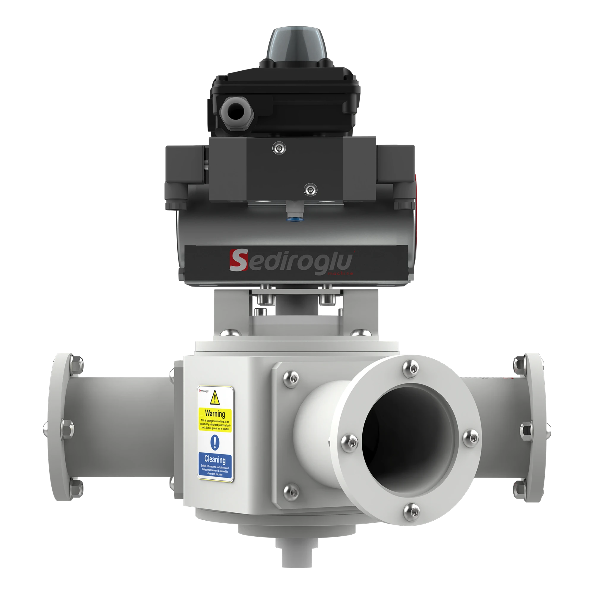 Plug Diverter Valve 102 ensuring dust-free material transfer in various industrial systems.