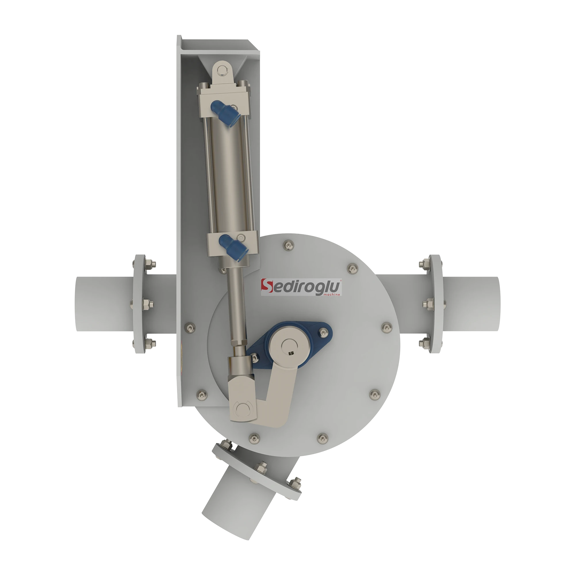 Diverts plastic granules efficiently in automated lines, ensuring accurate routing and consistent material handling performance.