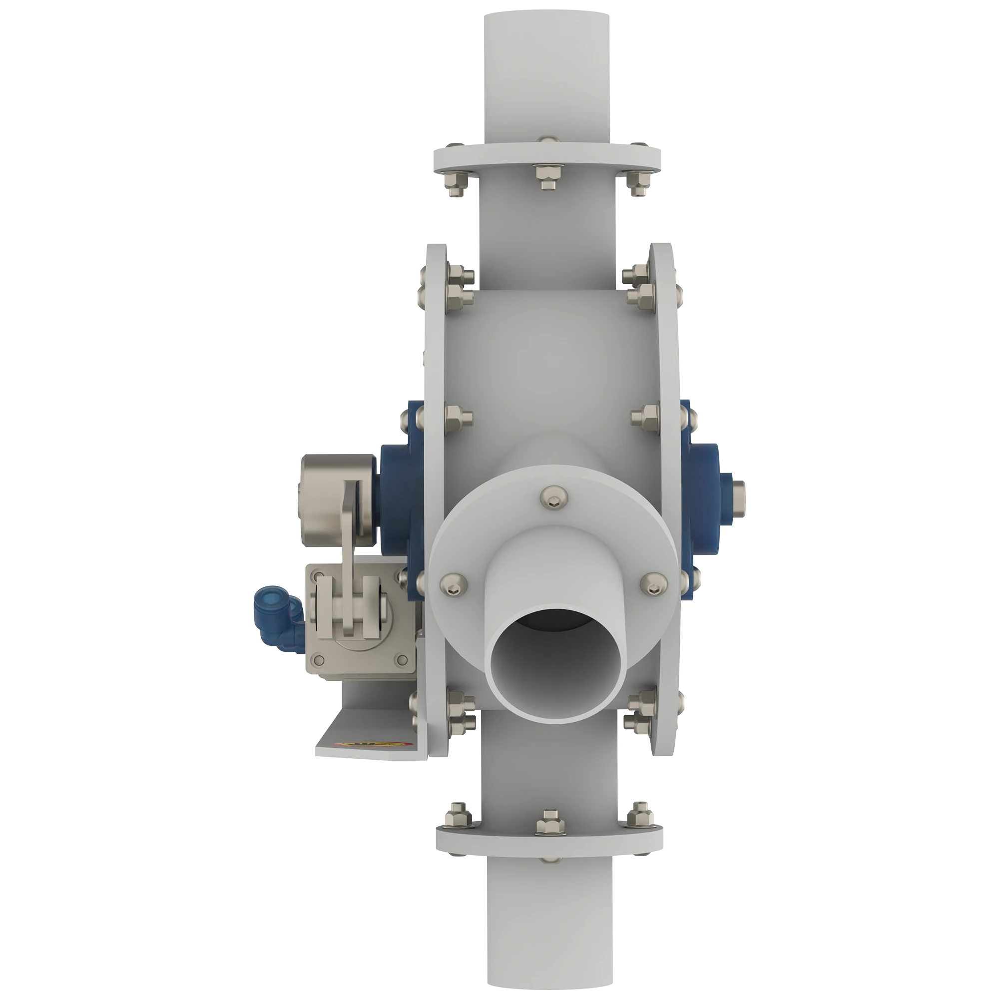 Controls powder transfer in detergent lines with precision, supporting hygienic processing and reliable material distribution.