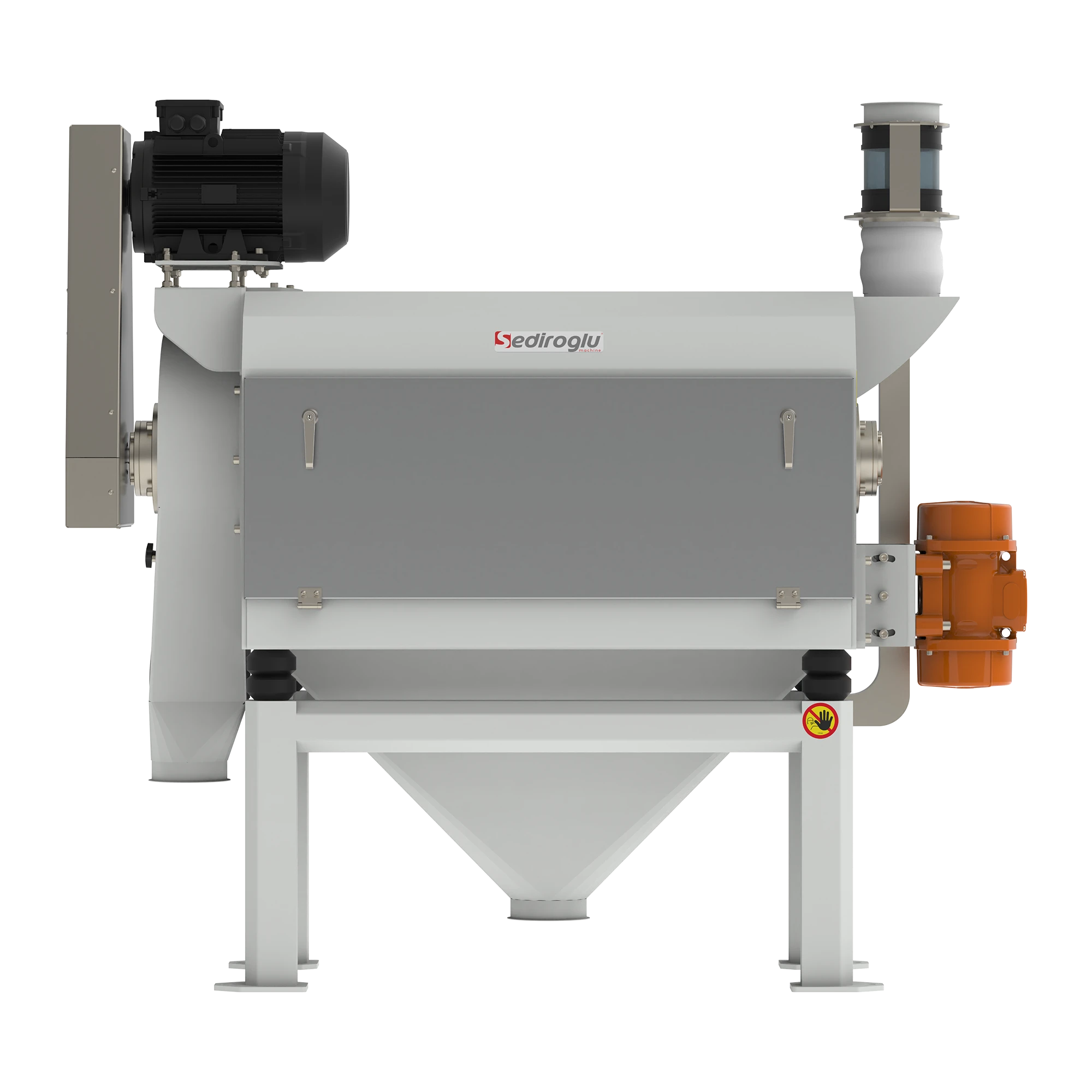 Easy maintenance features of Sediroglu Vibro Bran Finisher 100 with removable components