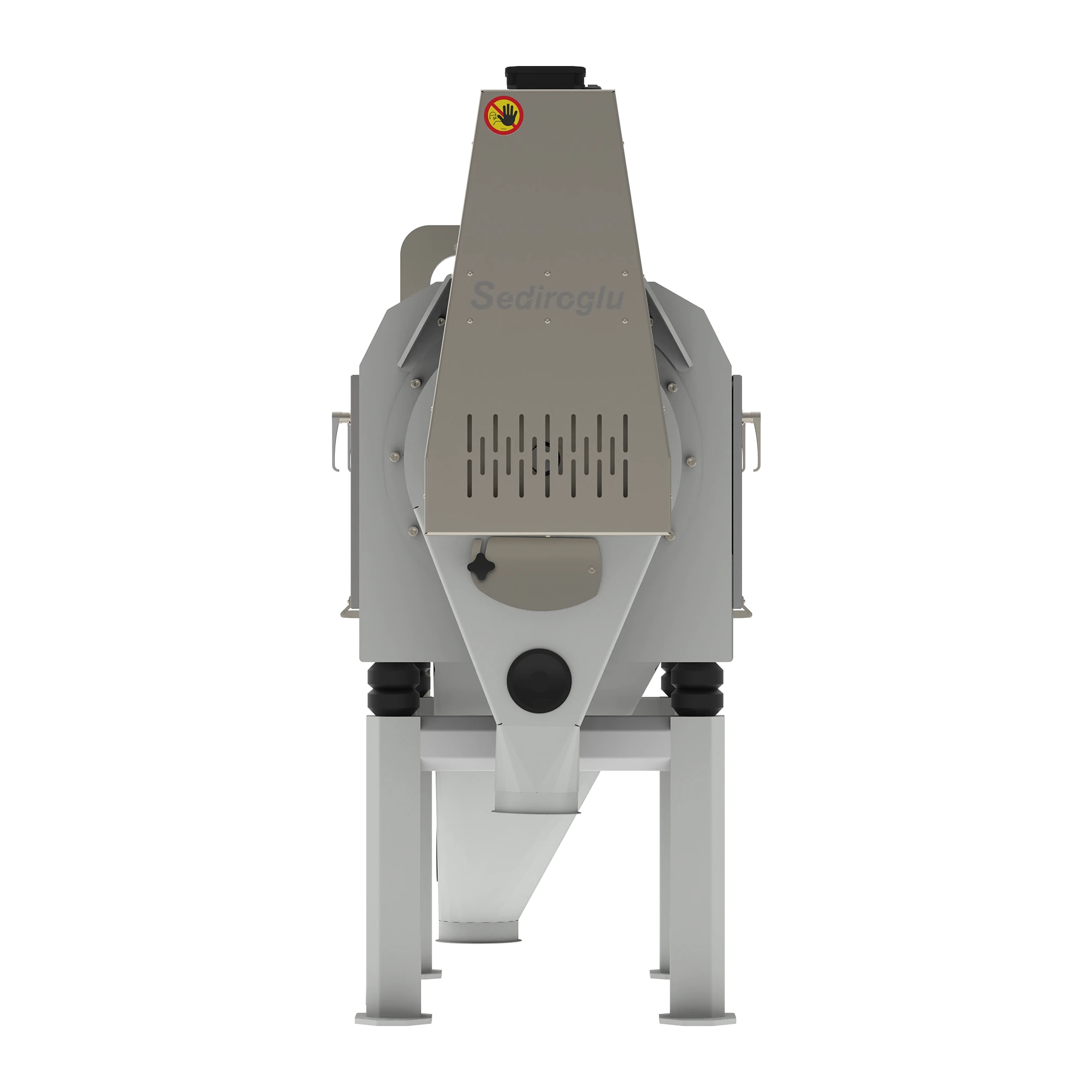 Easy maintenance access panels on Sediroglu Vibro Bran Finisher 200 for quick service