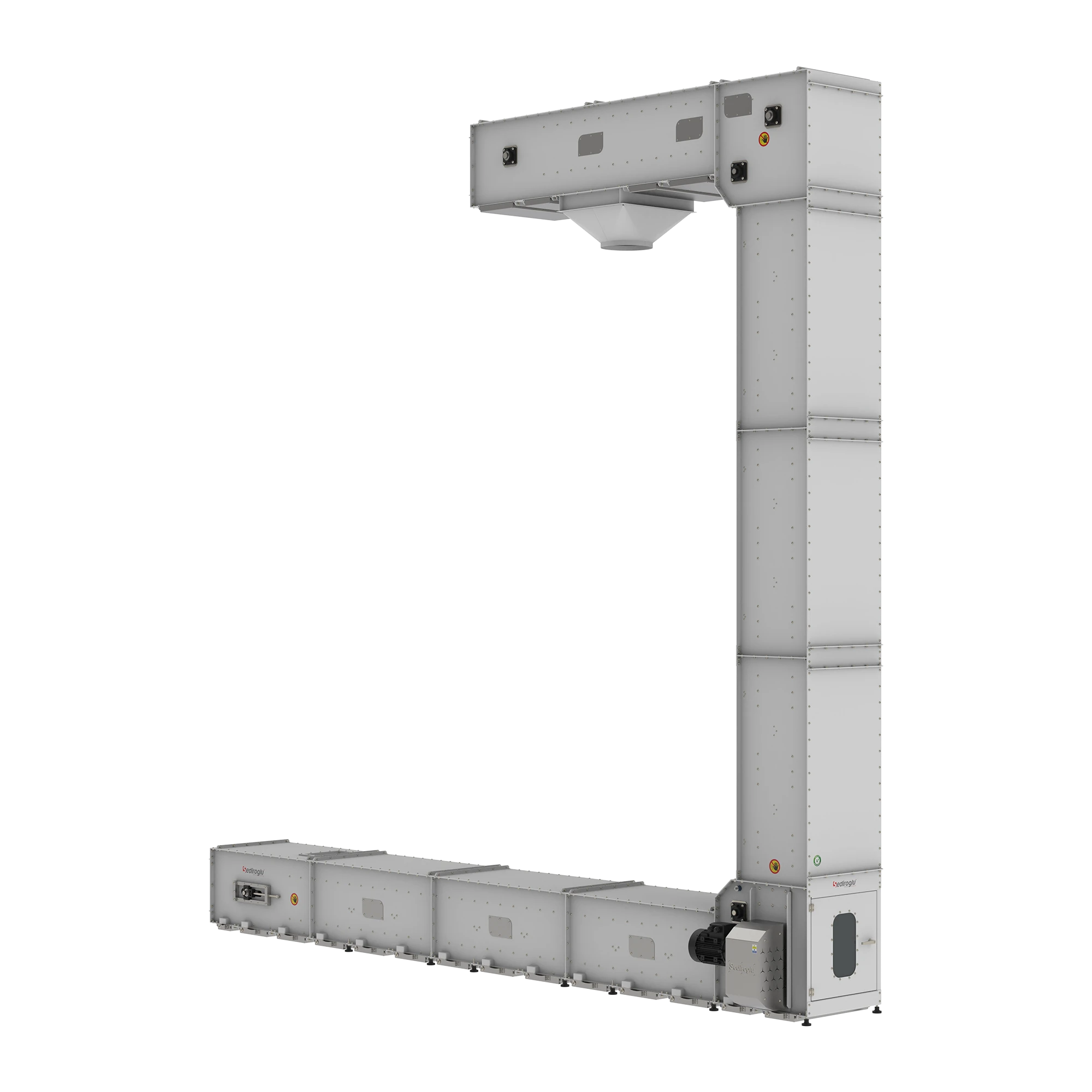 Reliable handling of fertilizer granules and agricultural additives using C Type Bucket Elevator 250 ensuring continuous flow and dust controlled operation.