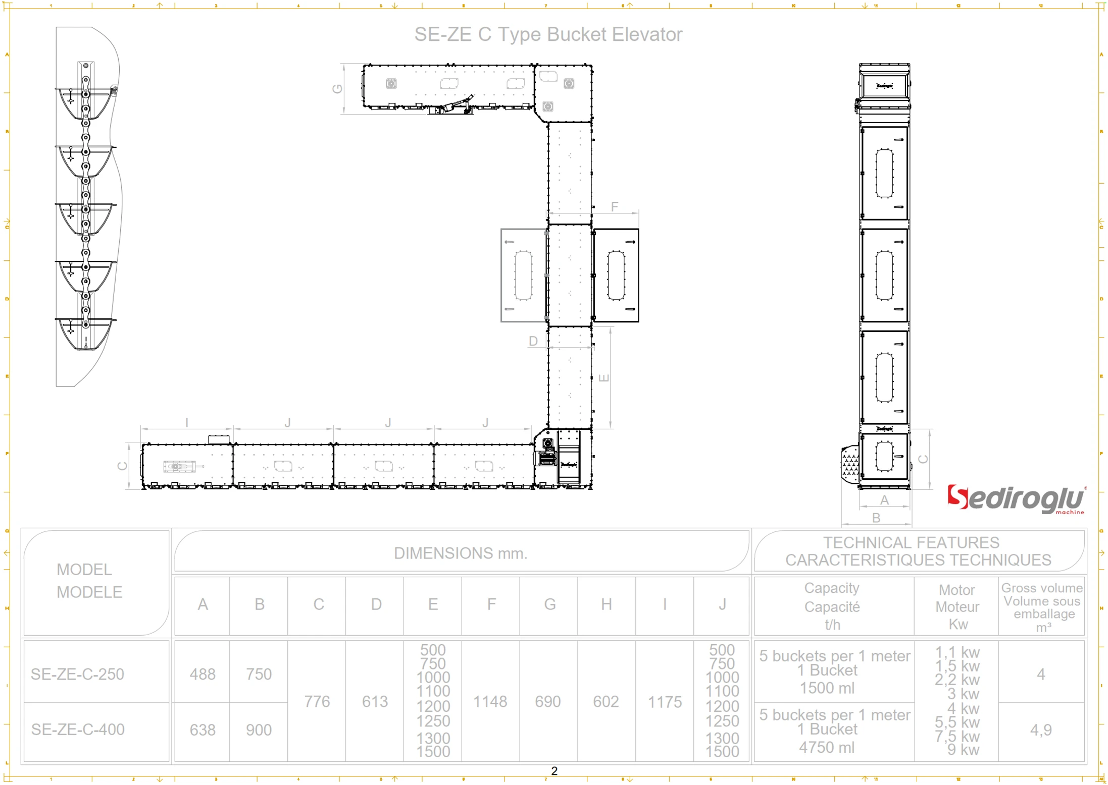 technical-dimensions-c-type-bucket-elevator-250