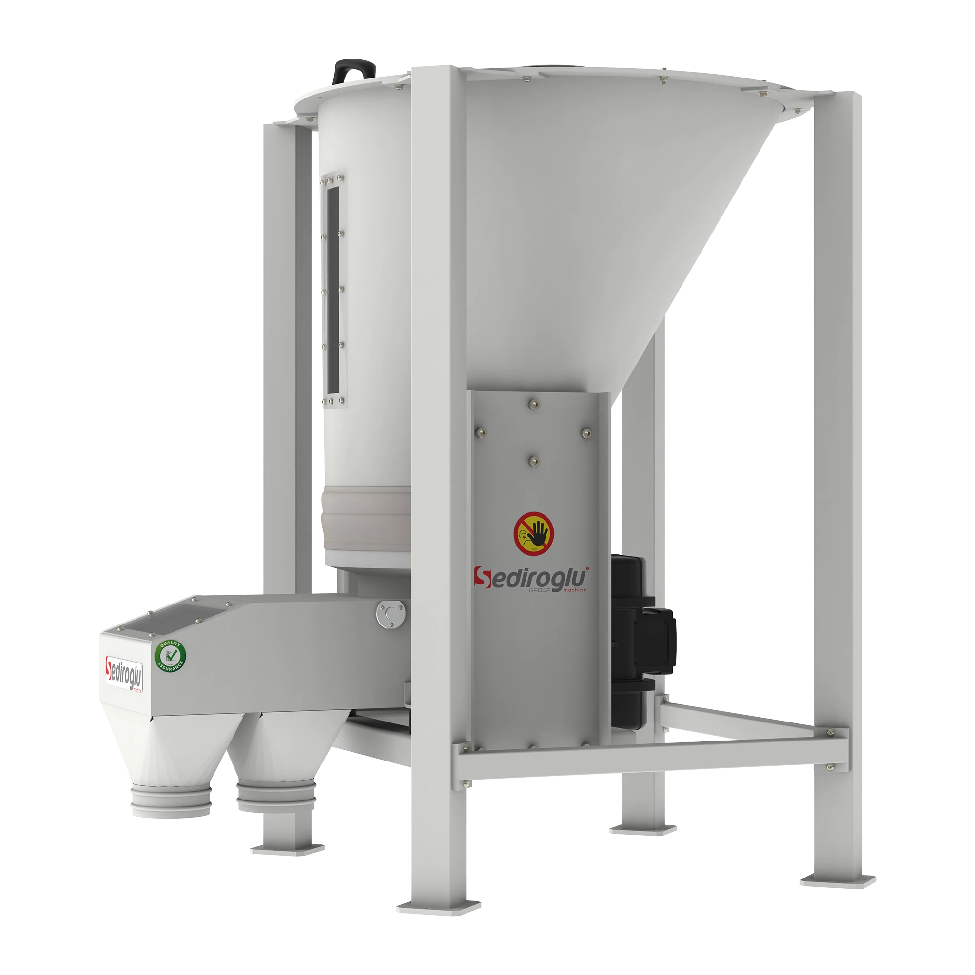 Efficient material transfer in food processing, flour, semolina, and feed plants.