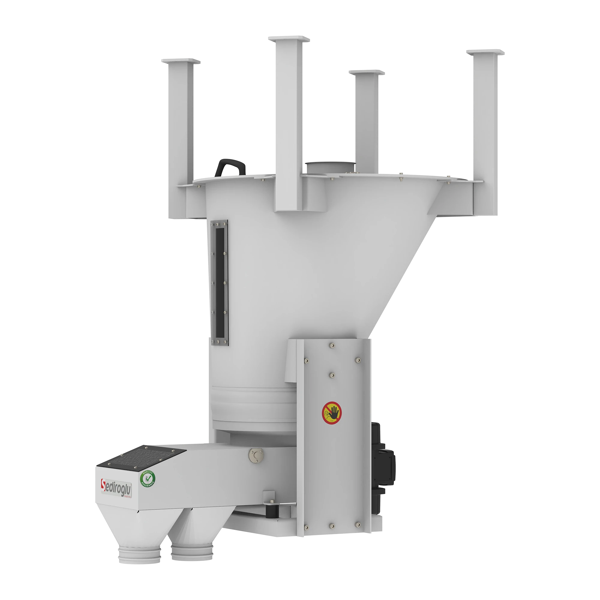 Efficient material transfer for flour, semolina, pasta, and feed facilities.