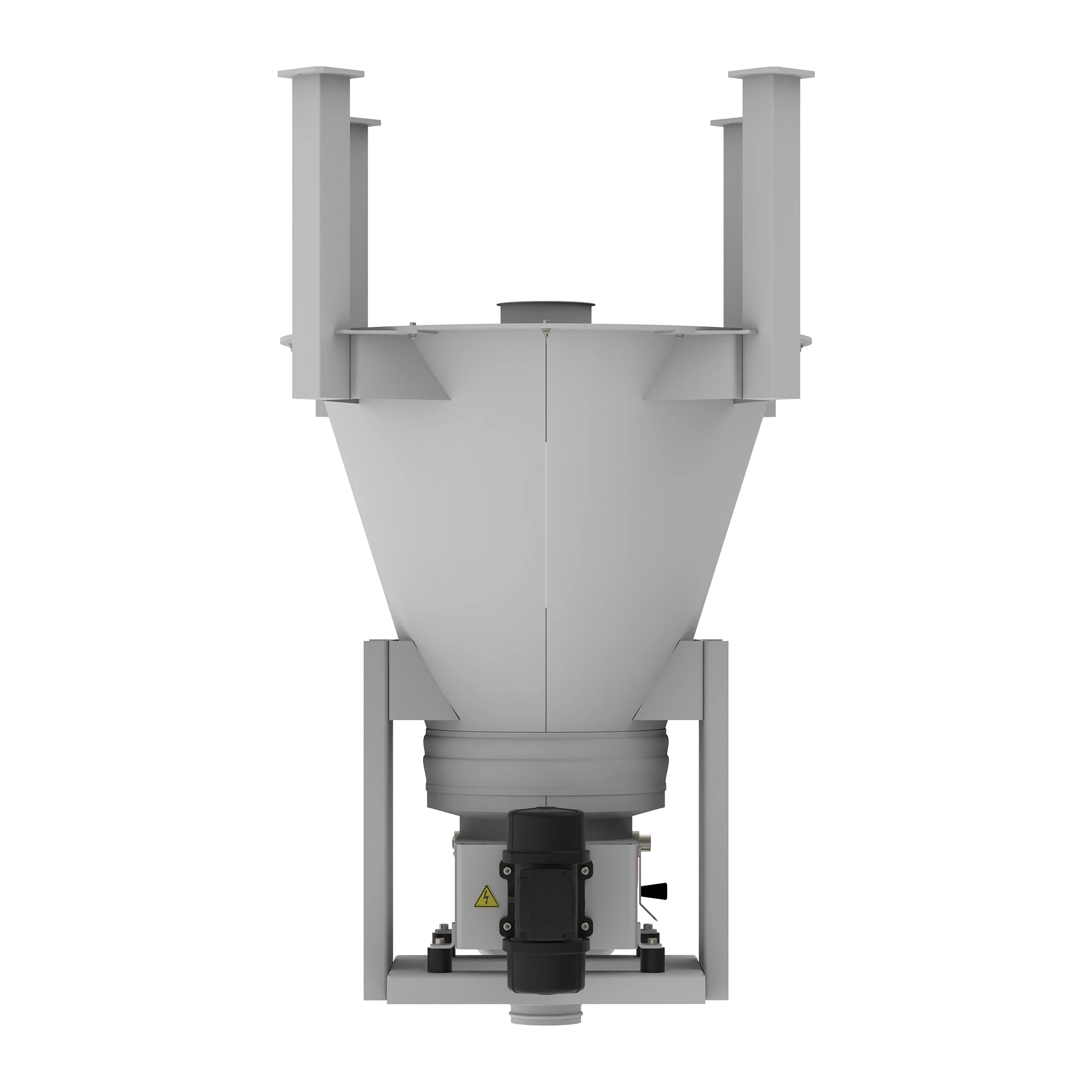 Transparent cover allows operators to monitor product flow.