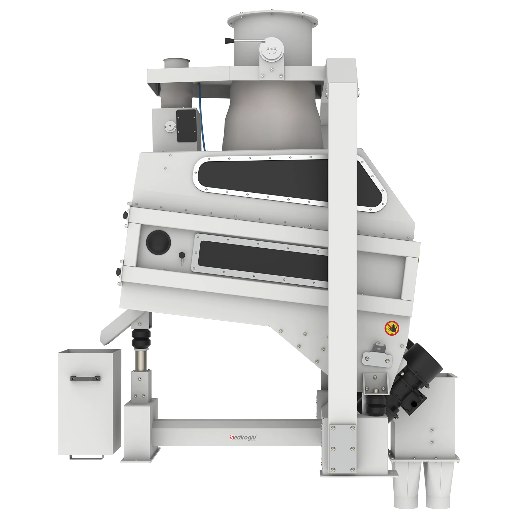 Lower deck of the Double Layer Destoner 120 for reliable removal of stones and heavy particles.