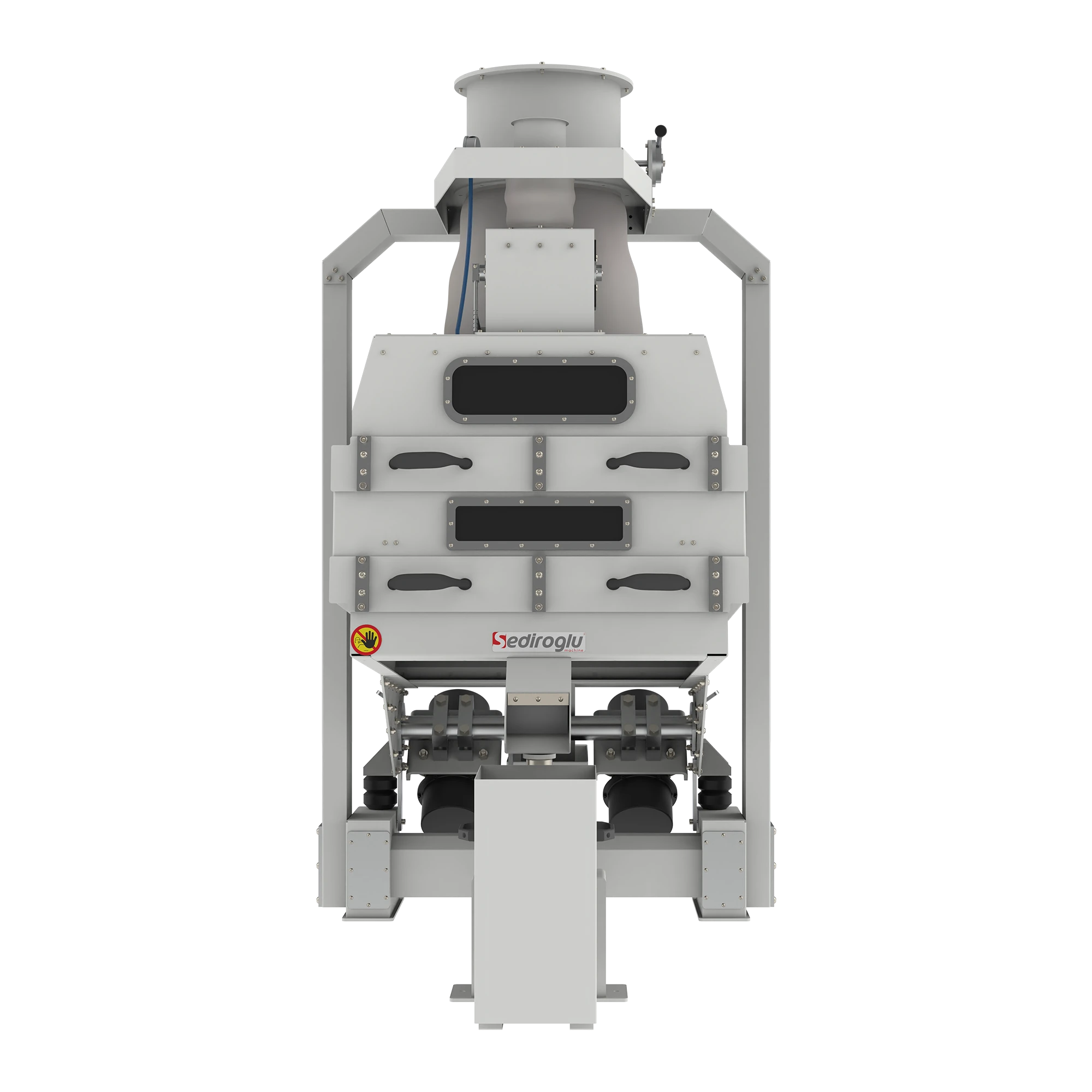 Side view of the Double Layer Destoner 120, highlighting its durable frame and stable operation.