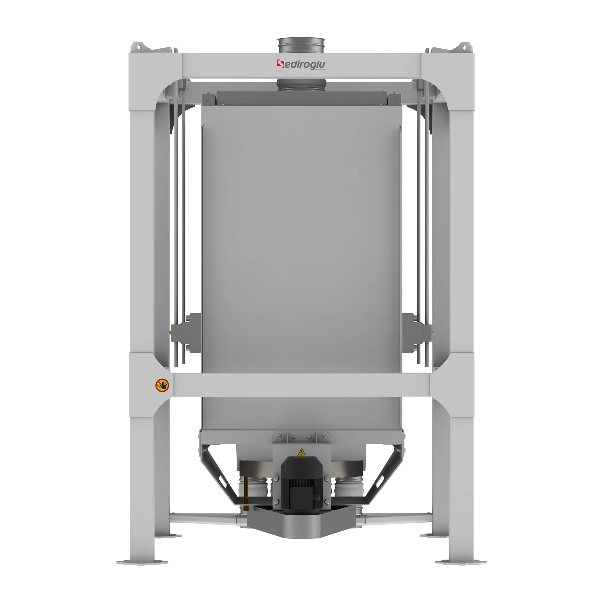 Technical overview showing SE-SCS 74/10 dimensions, motor placement, and installation in various factories.