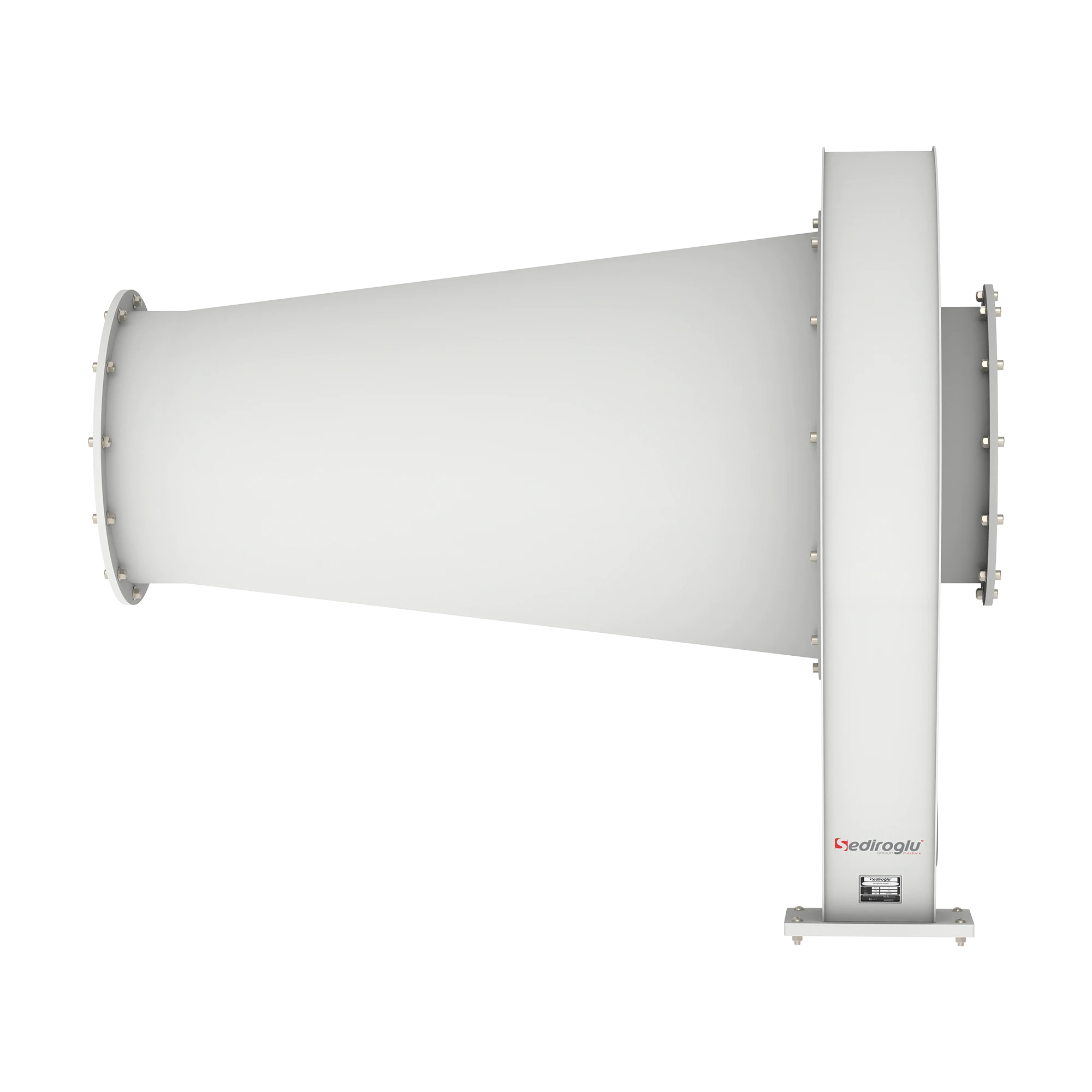 Cone section enabling efficient downward discharge of granular waste.
