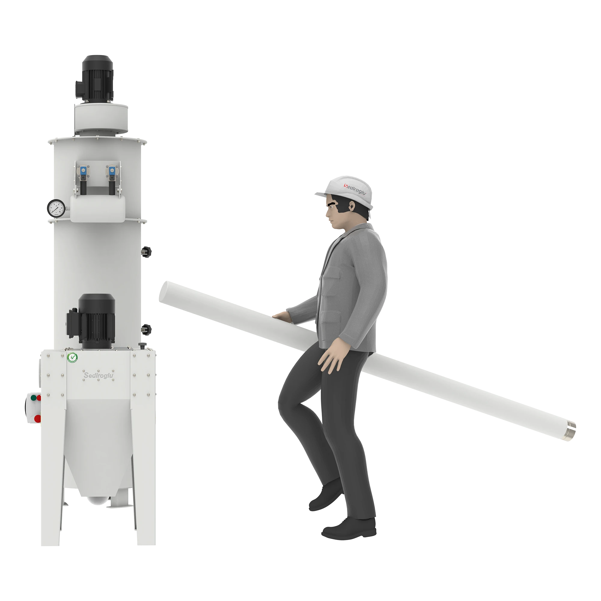 Designed specifically for dust-free indoor factory operation, the Filter Bag Cleaning Line prevents dust dispersion by using an integrated aspiration and filtration system,