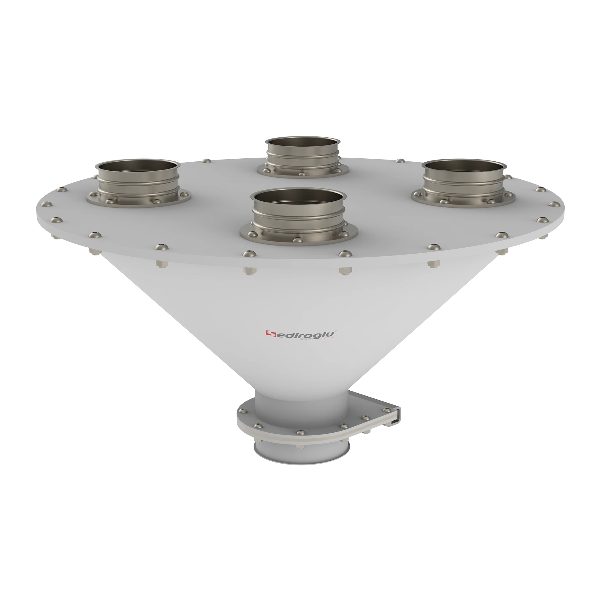 Connection layout between bins and bunker inlets