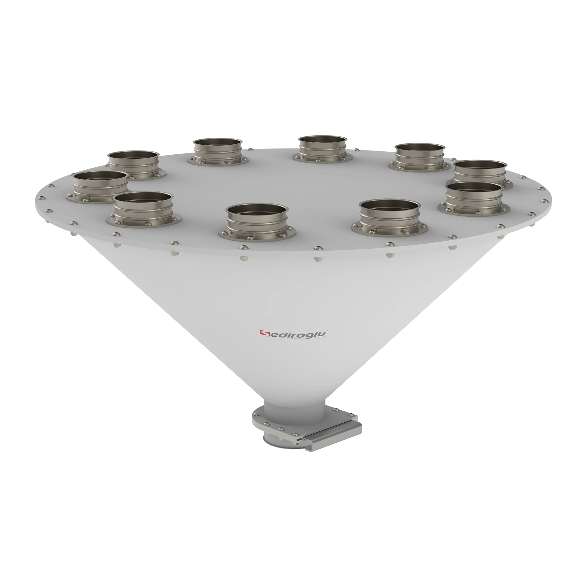 Connection layout between ten bins and bunker inlets