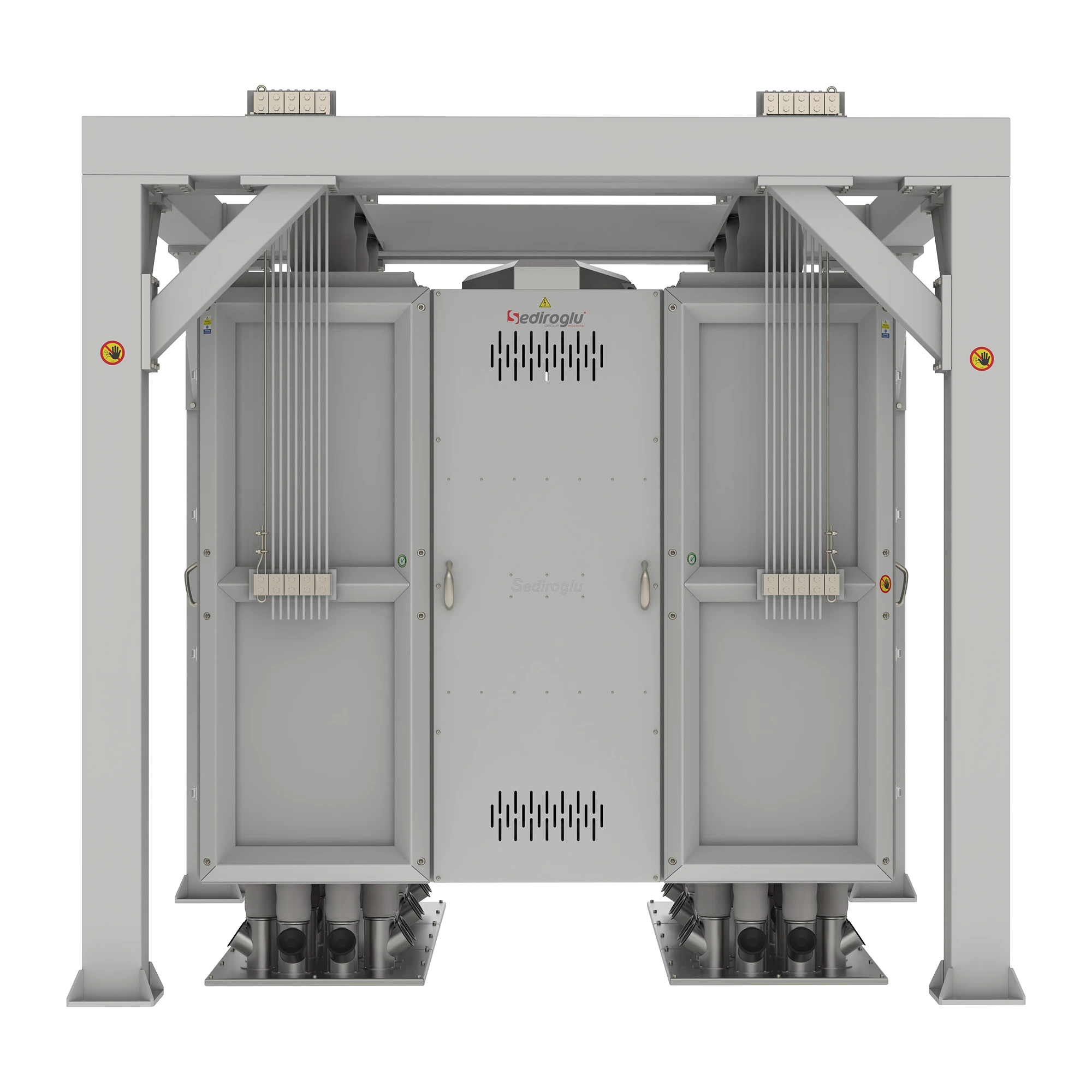 Closed anti-dust cabin of 6x30 Plansifter protecting product quality and preventing contamination.