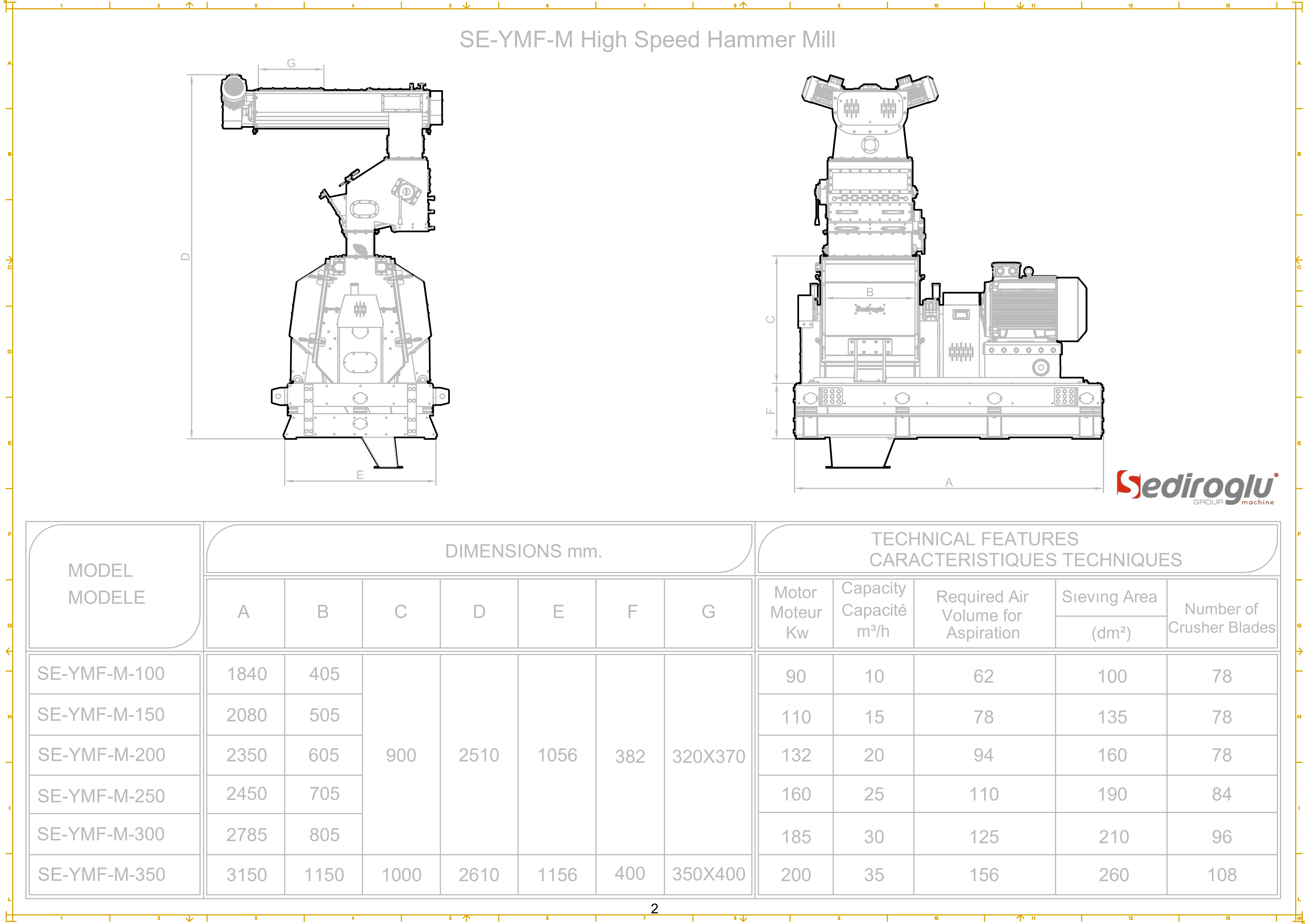 High-speed-hammer-mill-25-ton-technical-layout-se-ymf-m-250