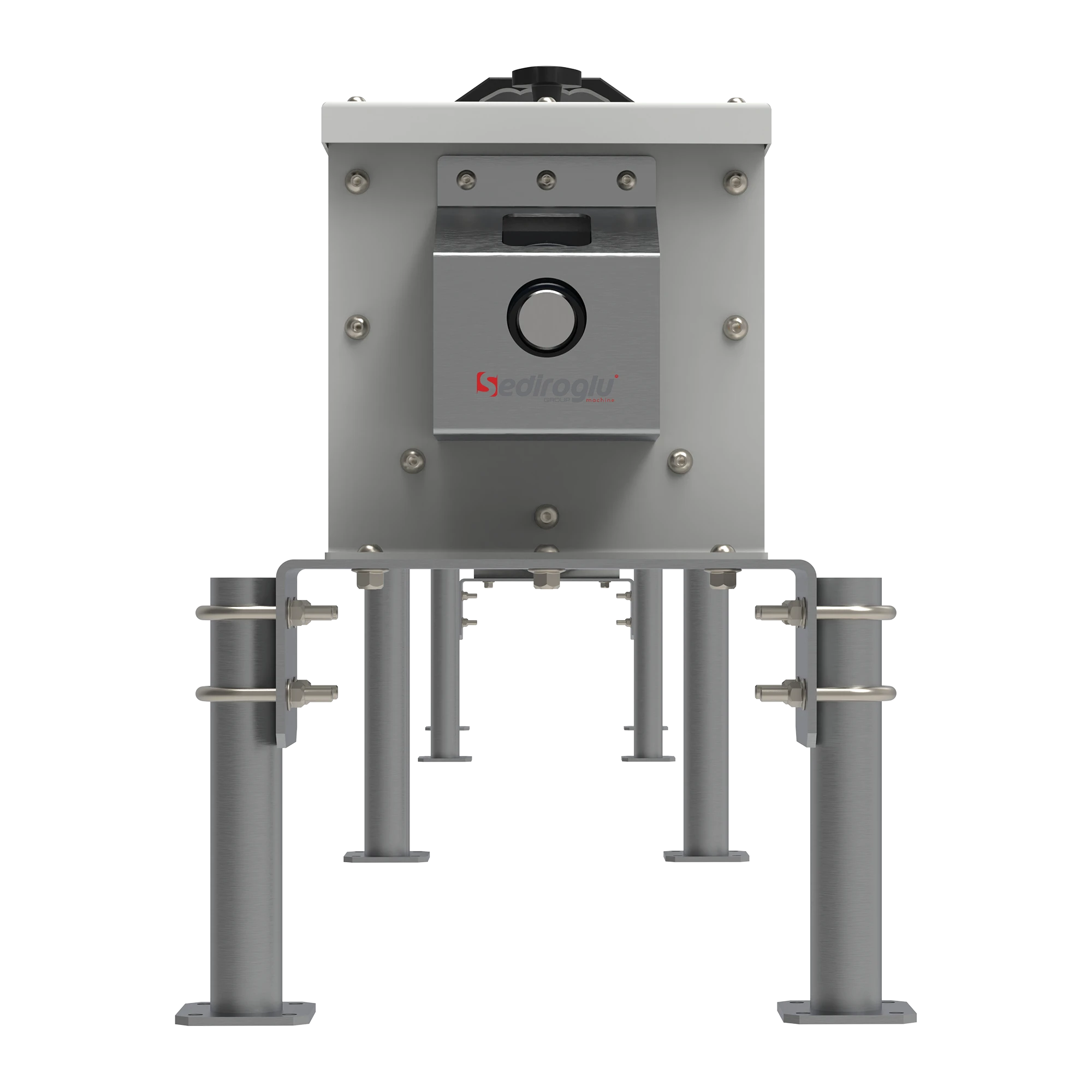 Industrial flour conveyor feeding packaging machines with continuous and hygienic product flow.