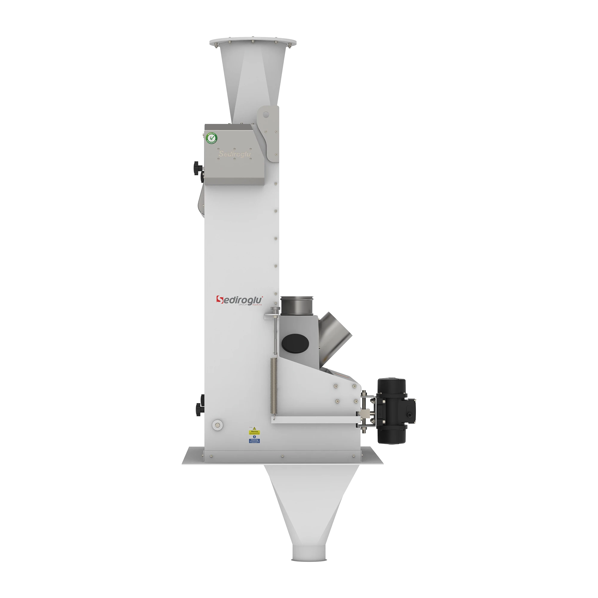 Vibro motor system of Air Aspiration Channel 100 providing continuous vibration for stable grain movement and efficient dust removal.