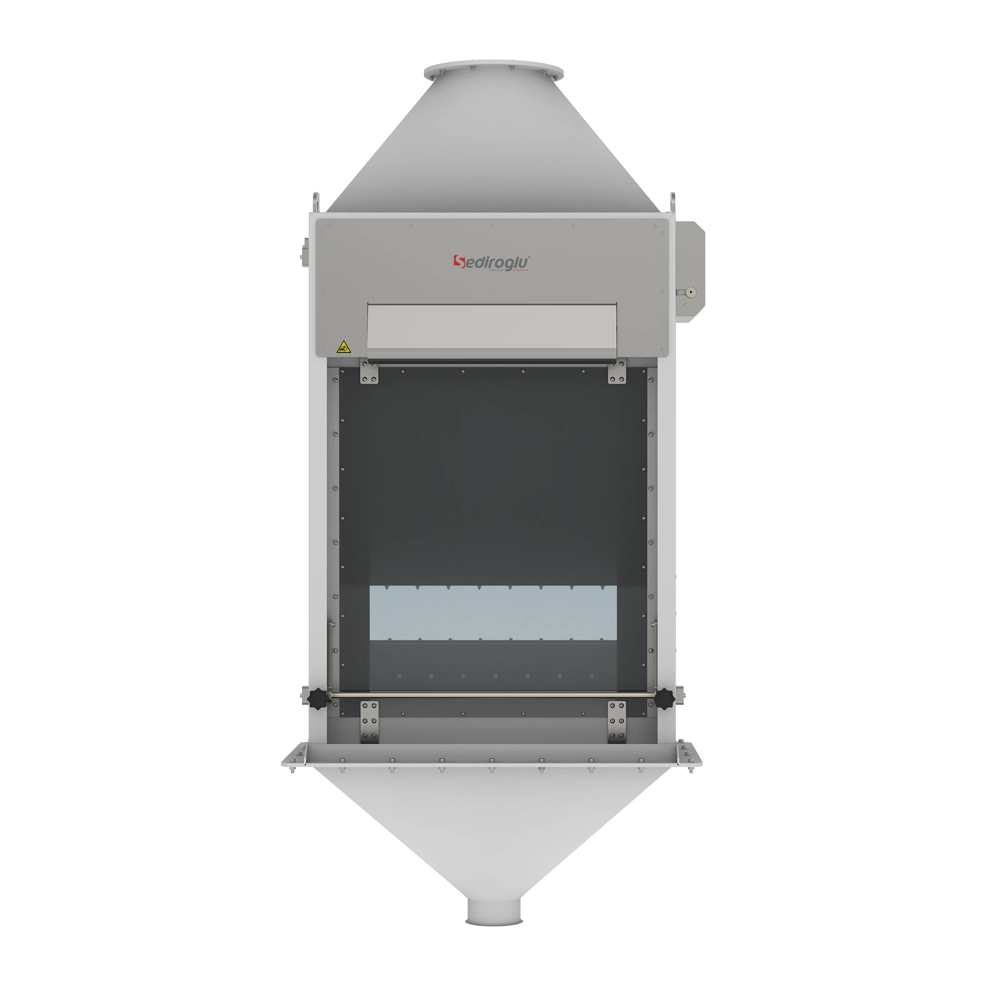 Industrial steel construction of Aspiration Channel 60 SE-ACG-60 manufactured by Sediroglu Group for durable use in grain processing facilities.