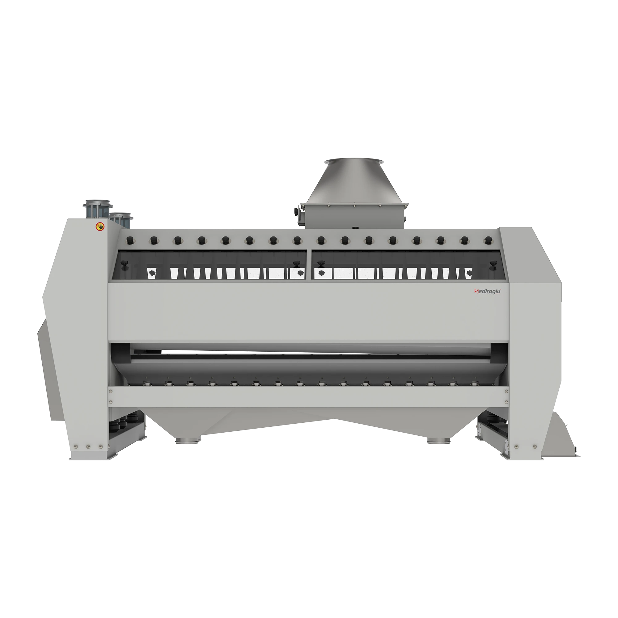 Detail of cleaning brushes in Semolina Purifier 50 ensuring hygienic operation and easy maintenance in modern milling facilities.