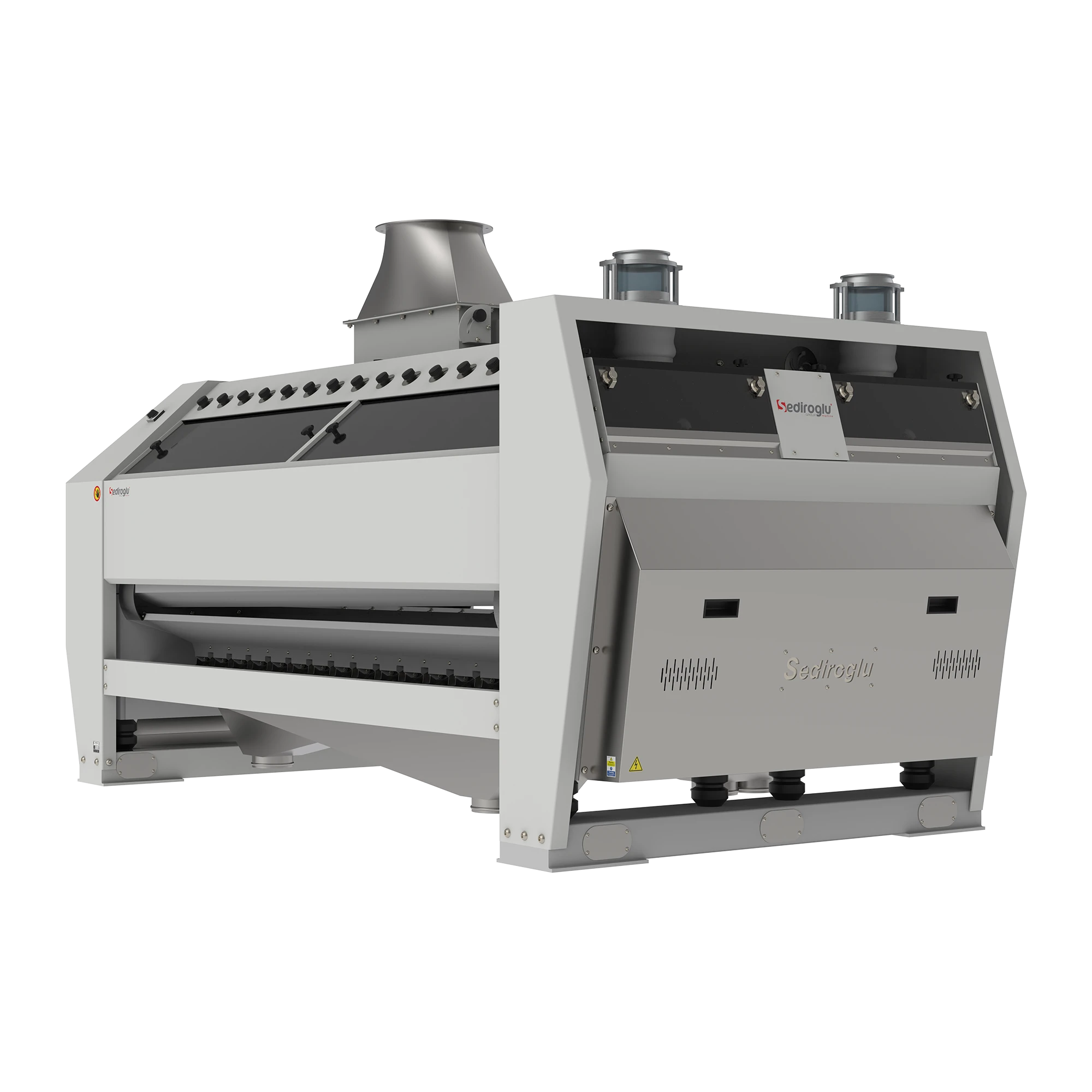 Cleaning brushes detail ensures hygienic operation and minimal maintenance in high-capacity semolina and flour mills.