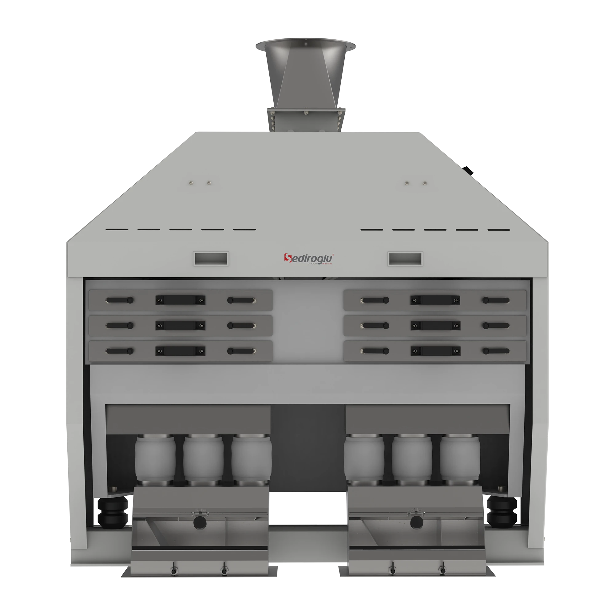 Integrated aspiration system efficiently removes light particles, keeping semolina clean in flour, semolina, and pasta production plants.
