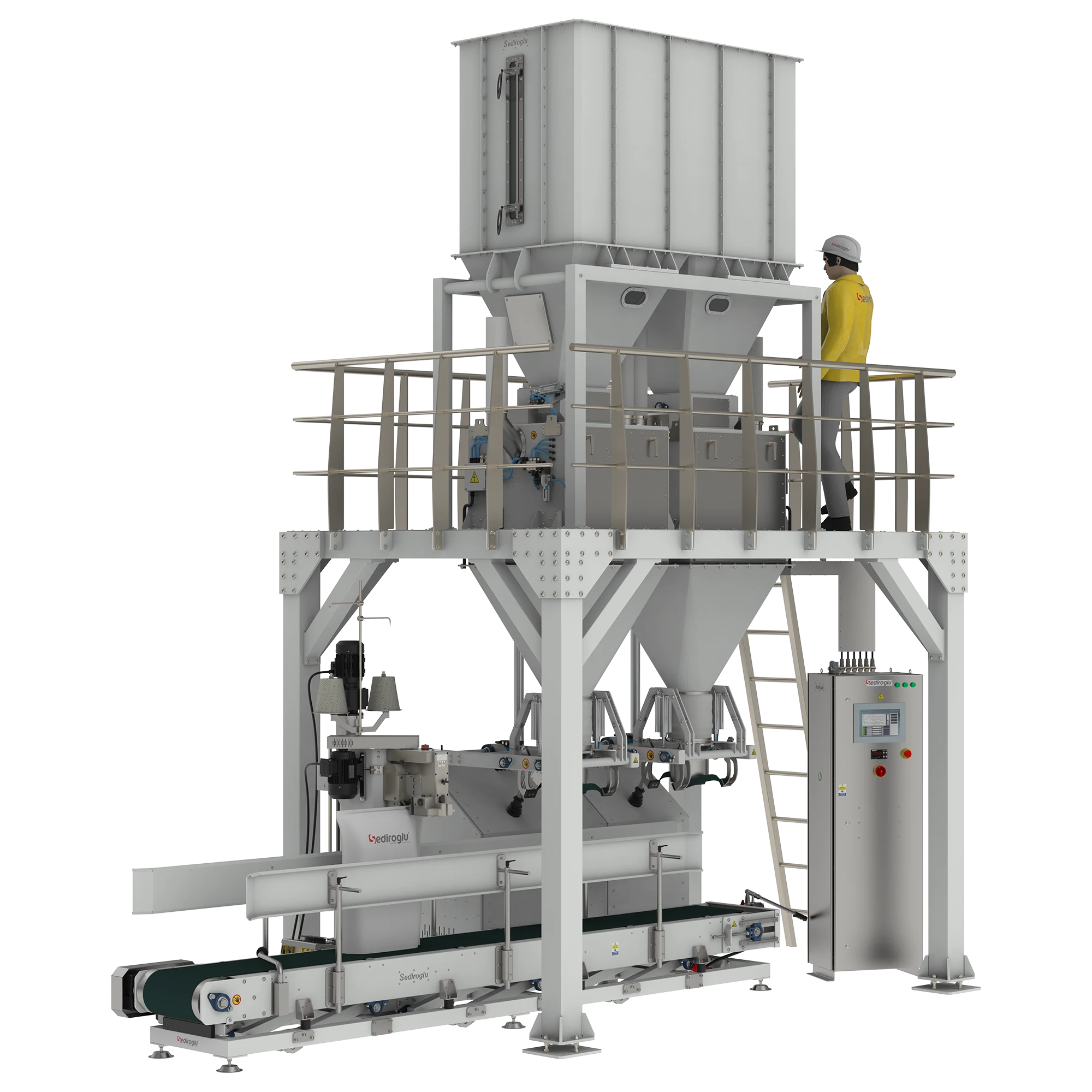 Granular Product Packing Machine 25-50 Kg Double Filling-Double Spout