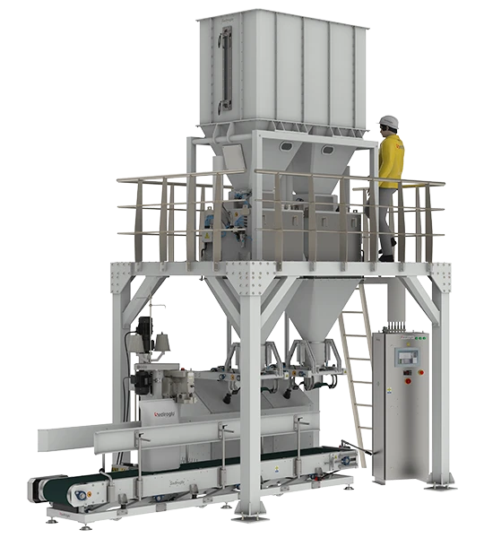 Granular Product Packing Machine 25-50 Kg Double Filling-Double Spout