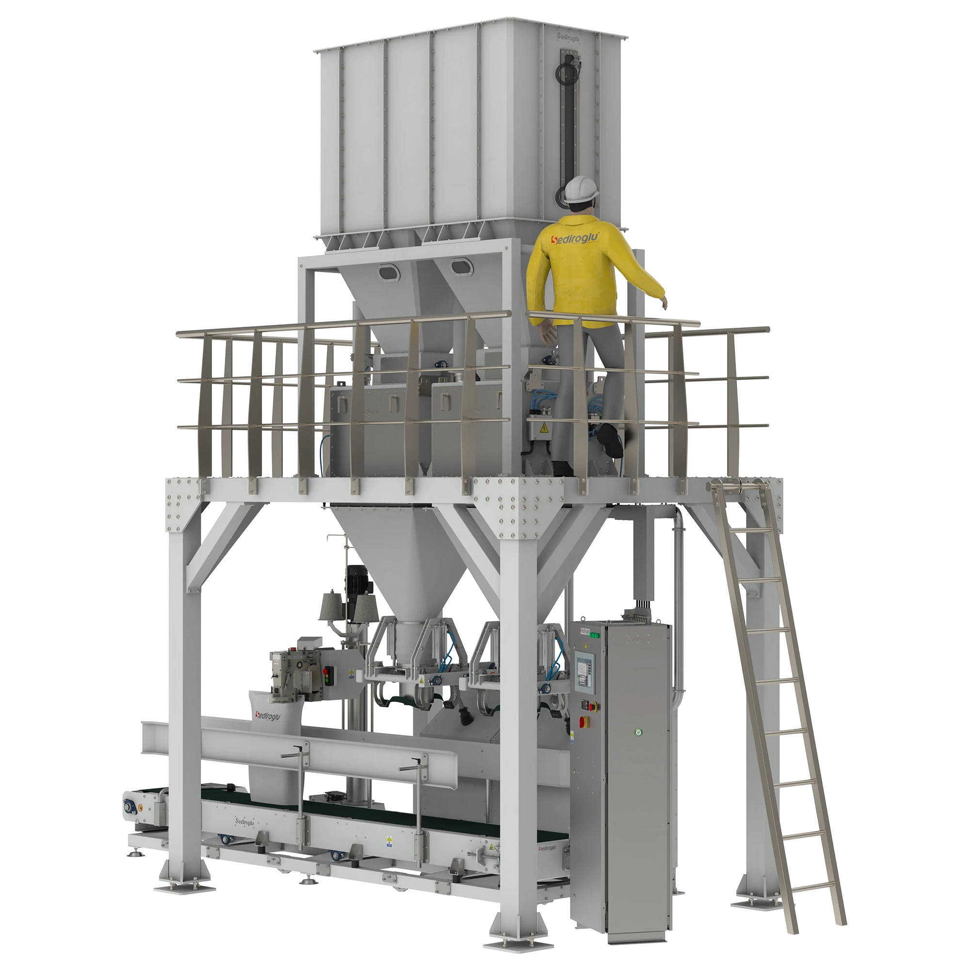 Granular Product Packing Machine 25-50 Kg Double Filling-Double Spout