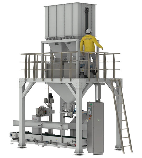 Granular Product Packing Machine 25-50 Kg Double Weighing Single Spout - 25-50 Kg Bagging Systems