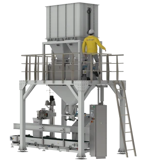 Granular Product Packing Machine 25-50 Kg Double Weighing Single Spout