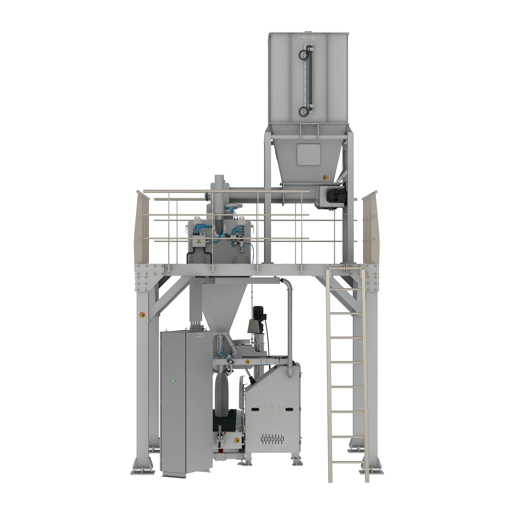 Used for accurate packaging of semolina products with smooth material flow and reduced dust formation during operation.
