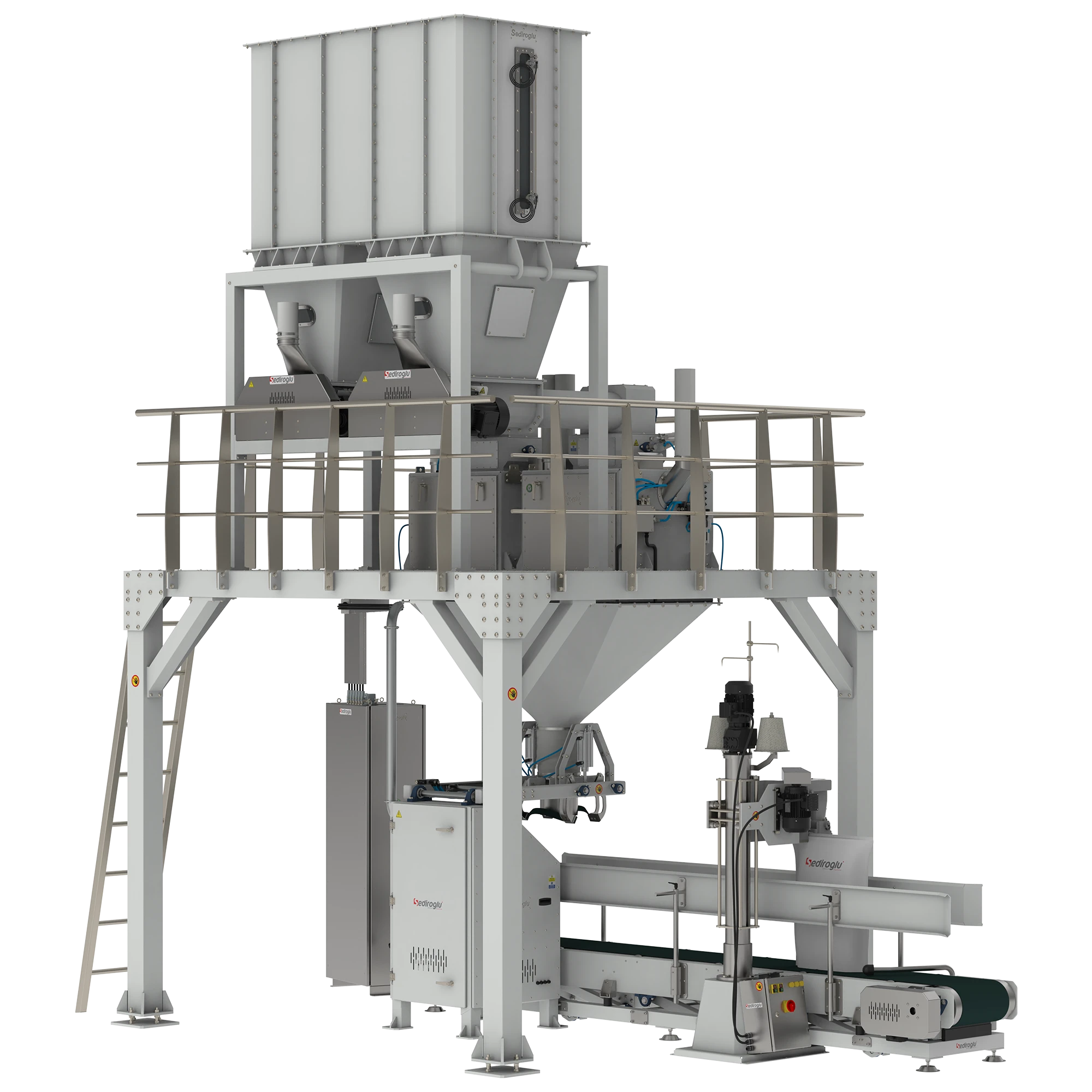 Flour Packing Machine 25-50 Kg Double Weighing Single Spout