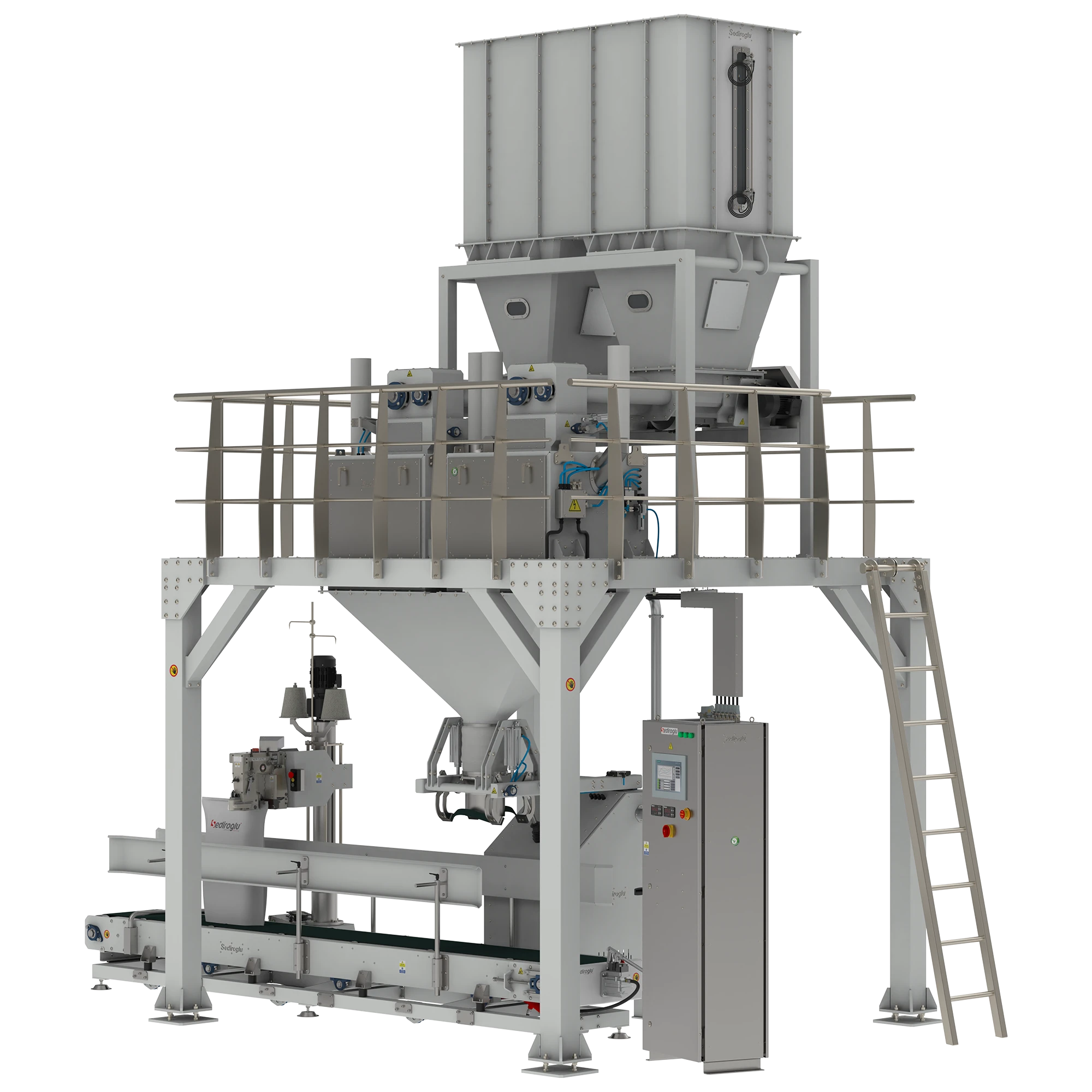Flour Packing Machine 25-50 Kg Double Weighing Single Spout