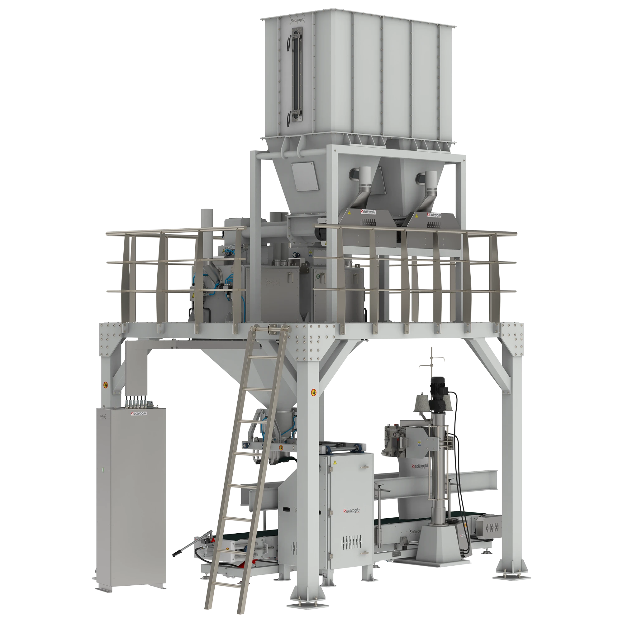 Flour Packing Machine 25-50 Kg Double Weighing Single Spout