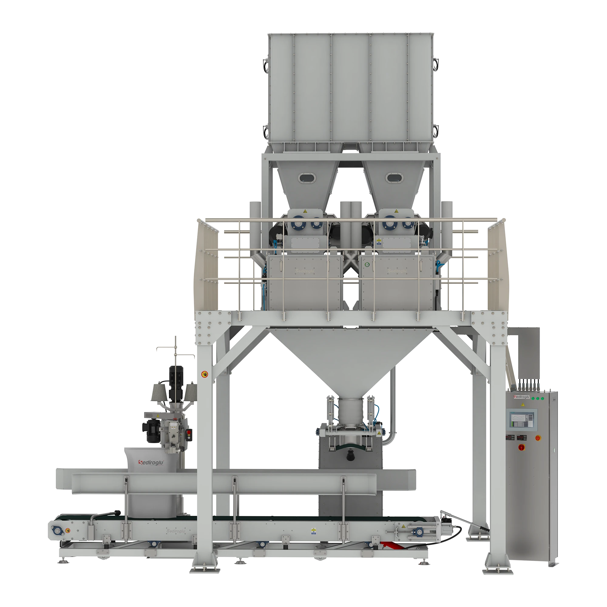 Advanced dual weighing system ensures precise and efficient bagging for single product lines.