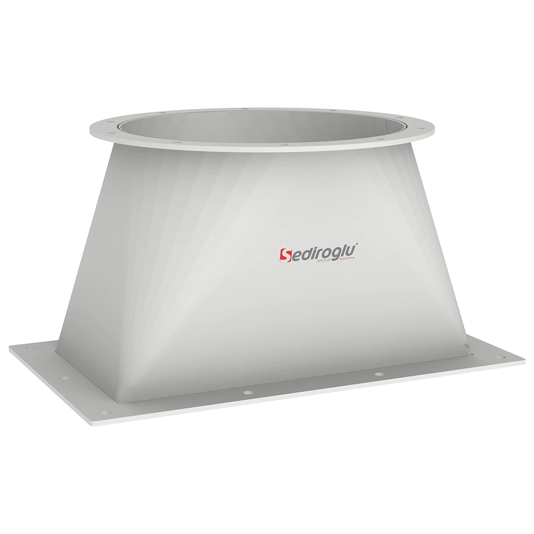 Side profile of rectangular to round transition