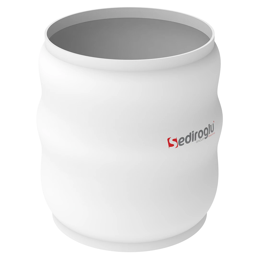 Side profile showing flexible fabric structure