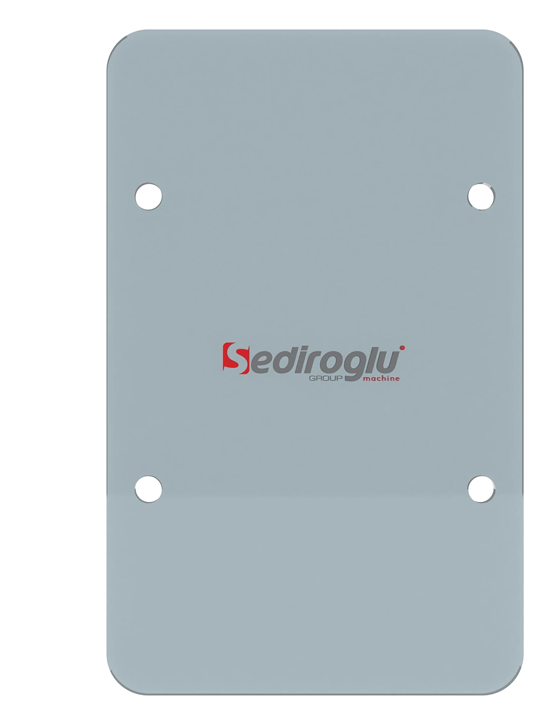 Side view showing glass placement