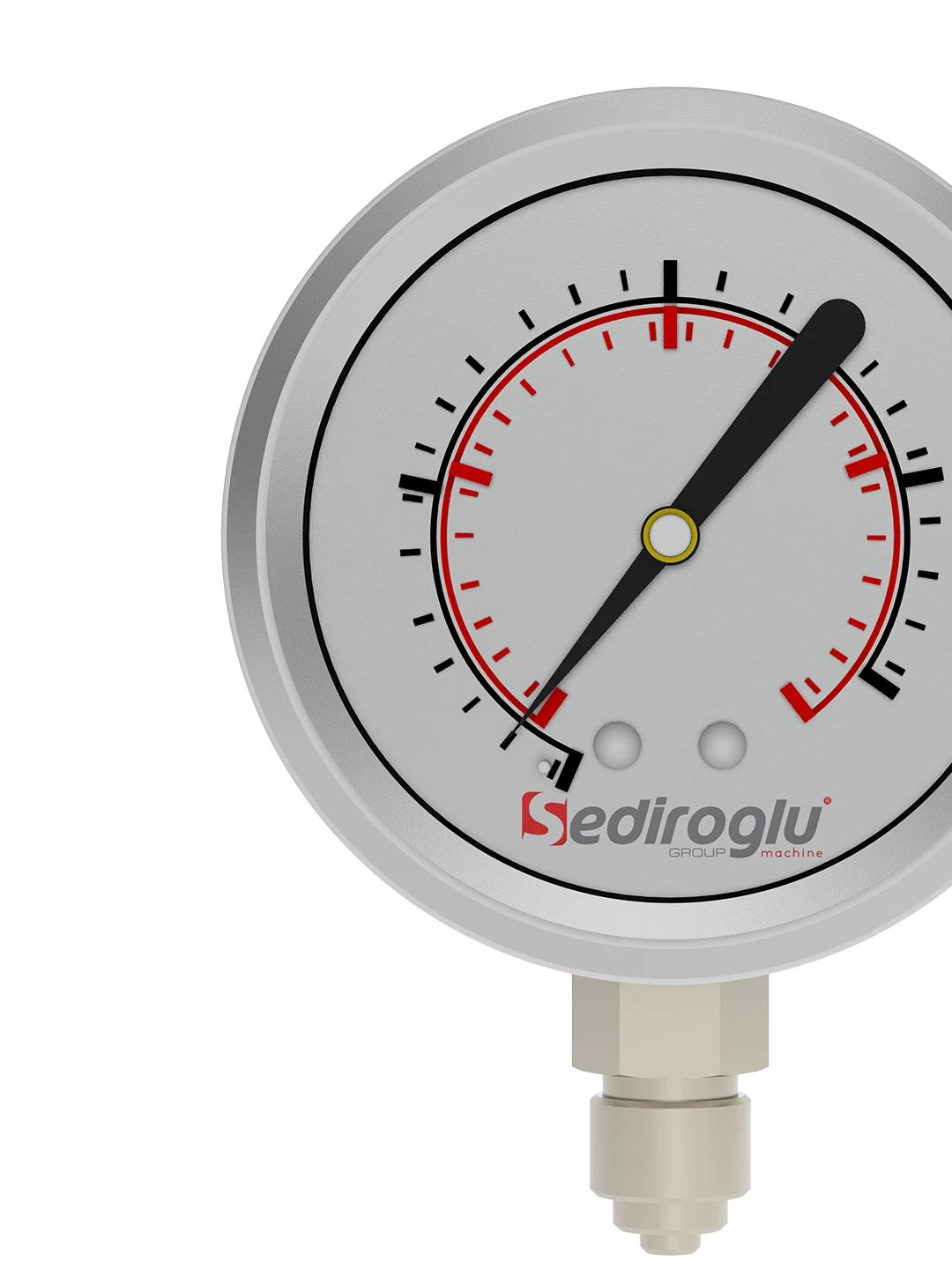 Detailed view of pressure indicator