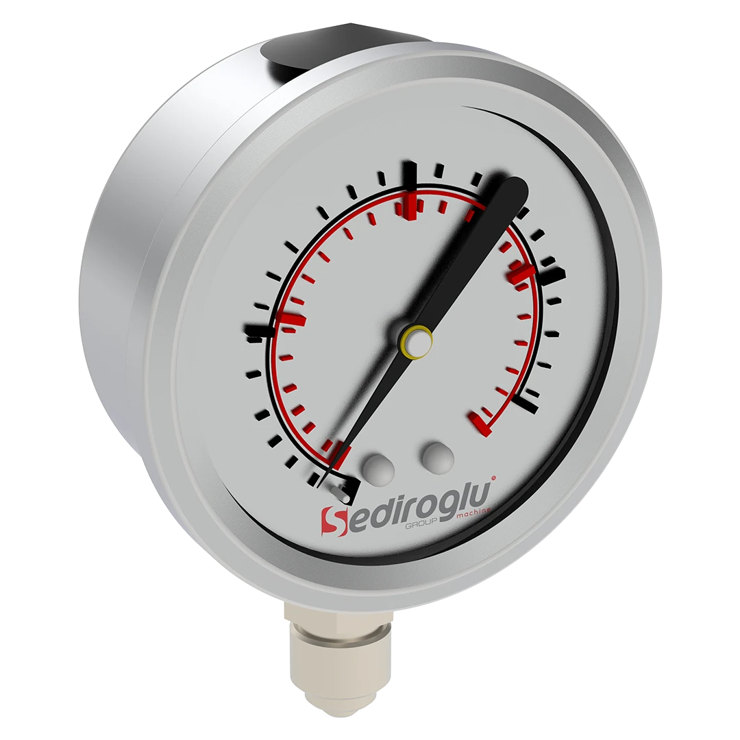 Side profile showing gauge housing