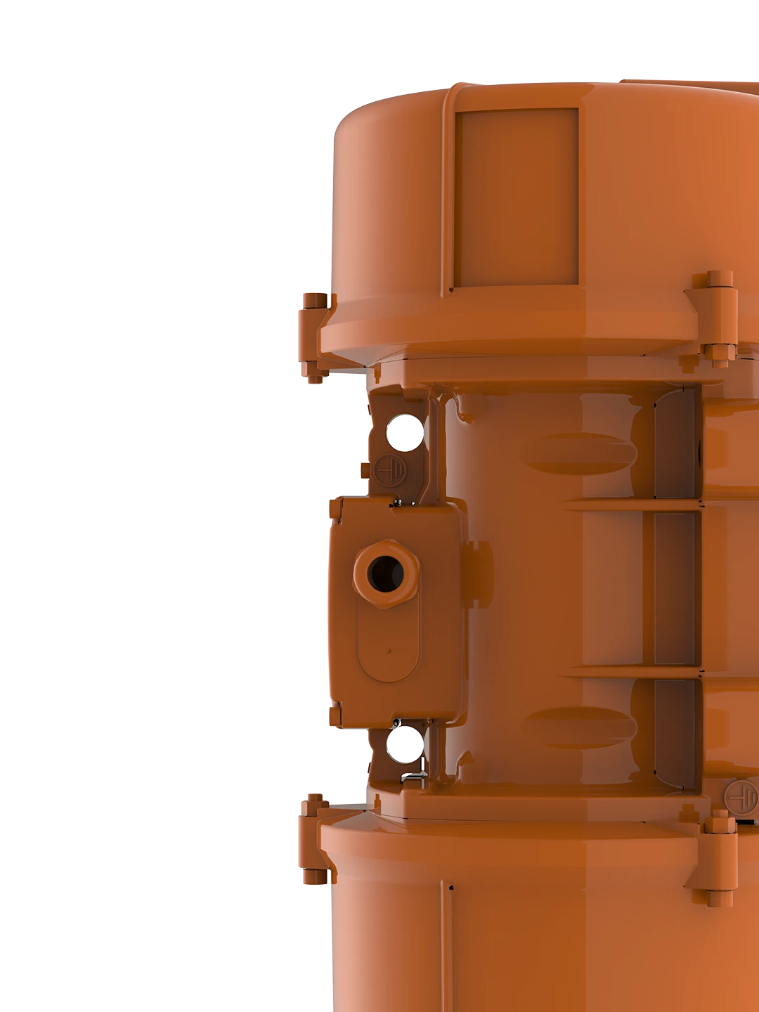 Side profile with mounting structure detail.